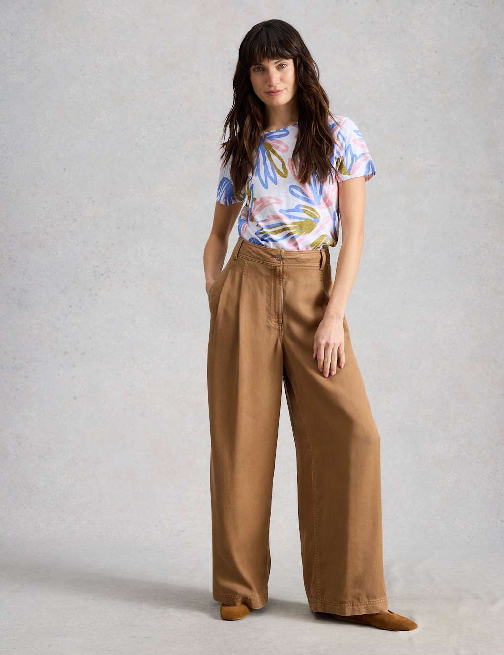 White Stuff Women's Pure Cotton Floral T-Shirt - 16 - White Mix - Available at M&S