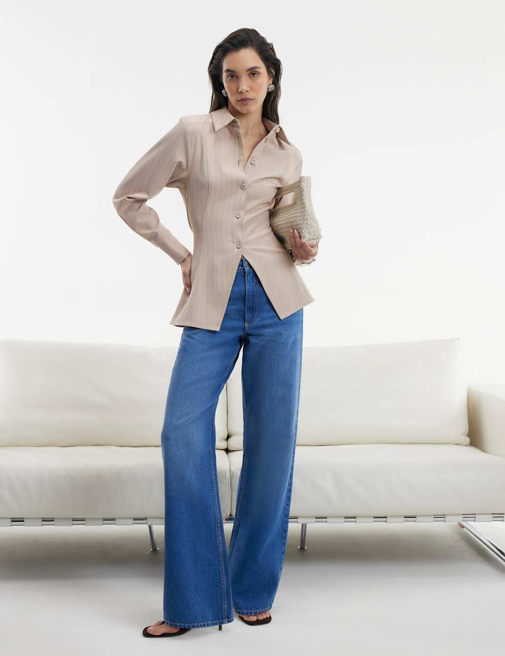 River Island Women's Relaxed High Waisted Straight Leg Jeans - 14 - Blue Denim - Available at M&S