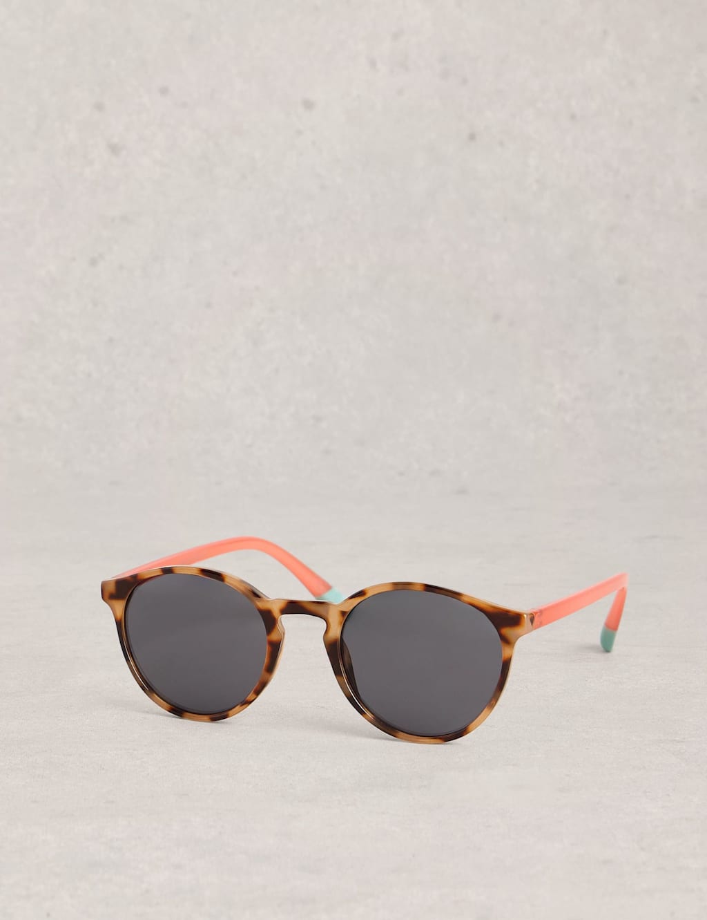 White Stuff Women's Round Animal Print Preppy Sunglasses - Brown Mix - Available at M&S