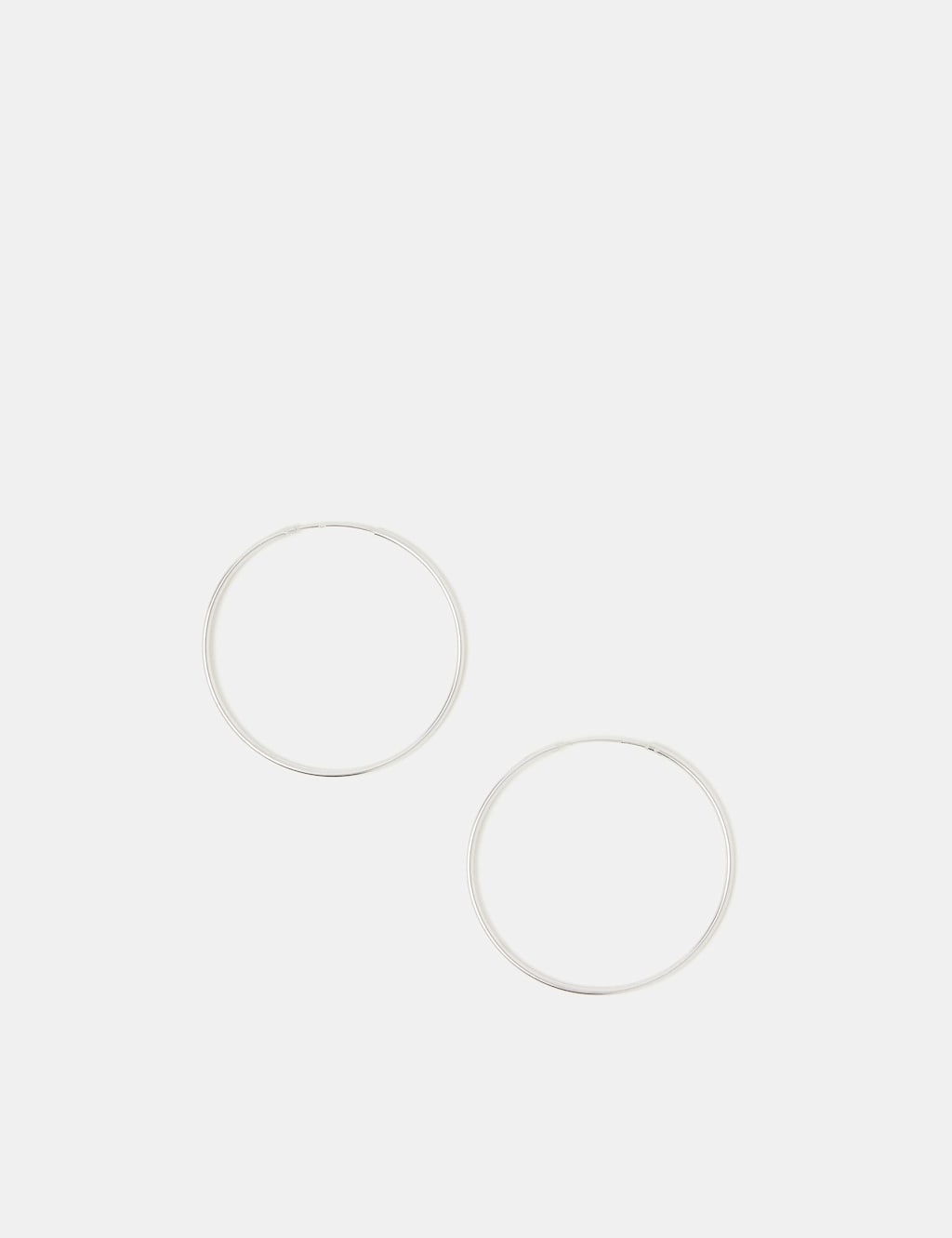 ACCESSORIZE Sterling Silver Hoop Earrings Silver