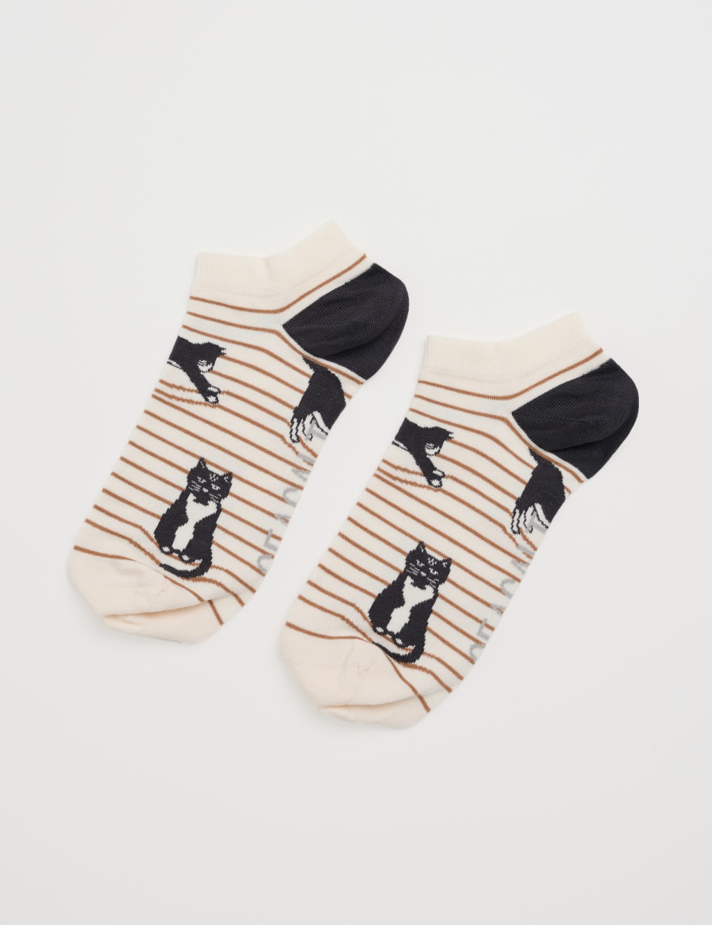 Cat and Stripe Low Cut Socks