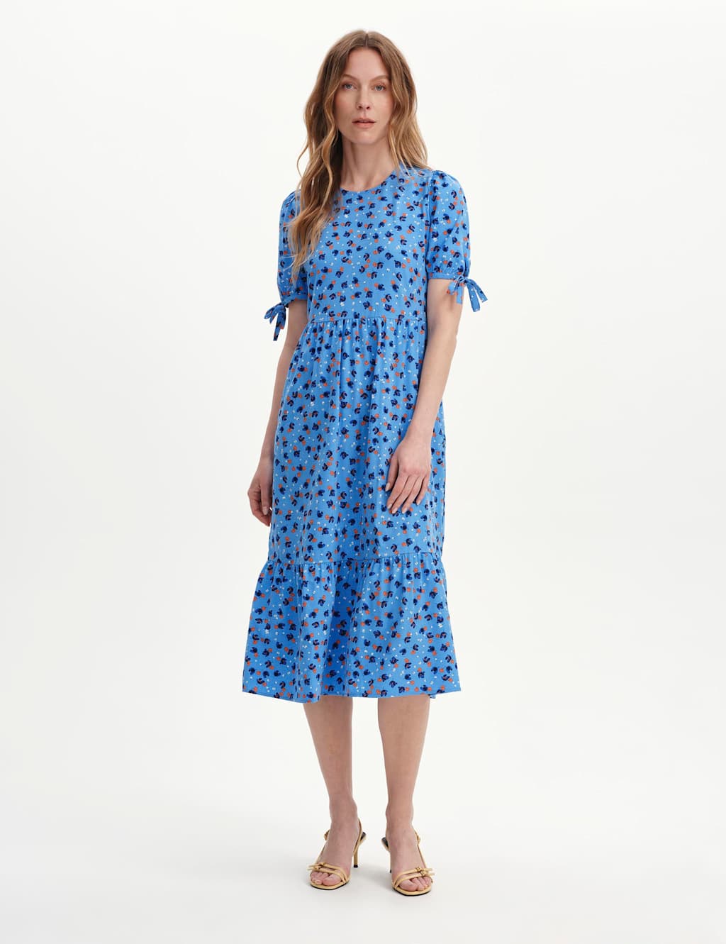 Finery London Women's Floral Tiered Midi Dress - 20 - Blue Mix - Available at M&S