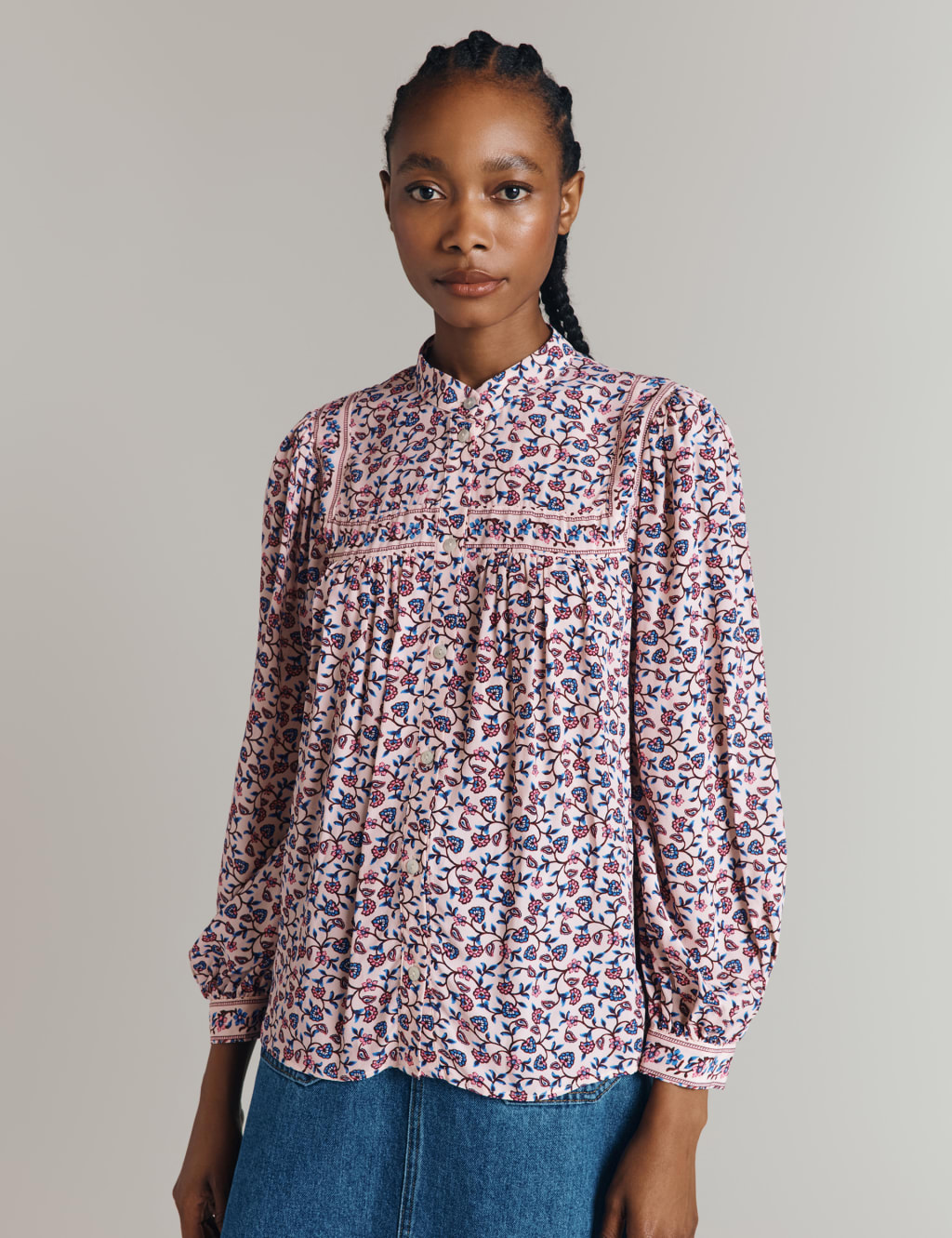 Cindy Crepe Button-through Blouse