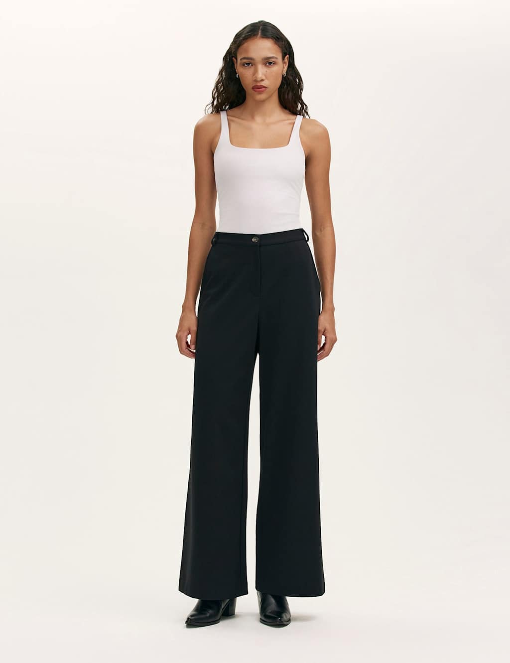 Finery London Women's Jersey Wide Leg Trousers - 24 - Black - Available at M&S