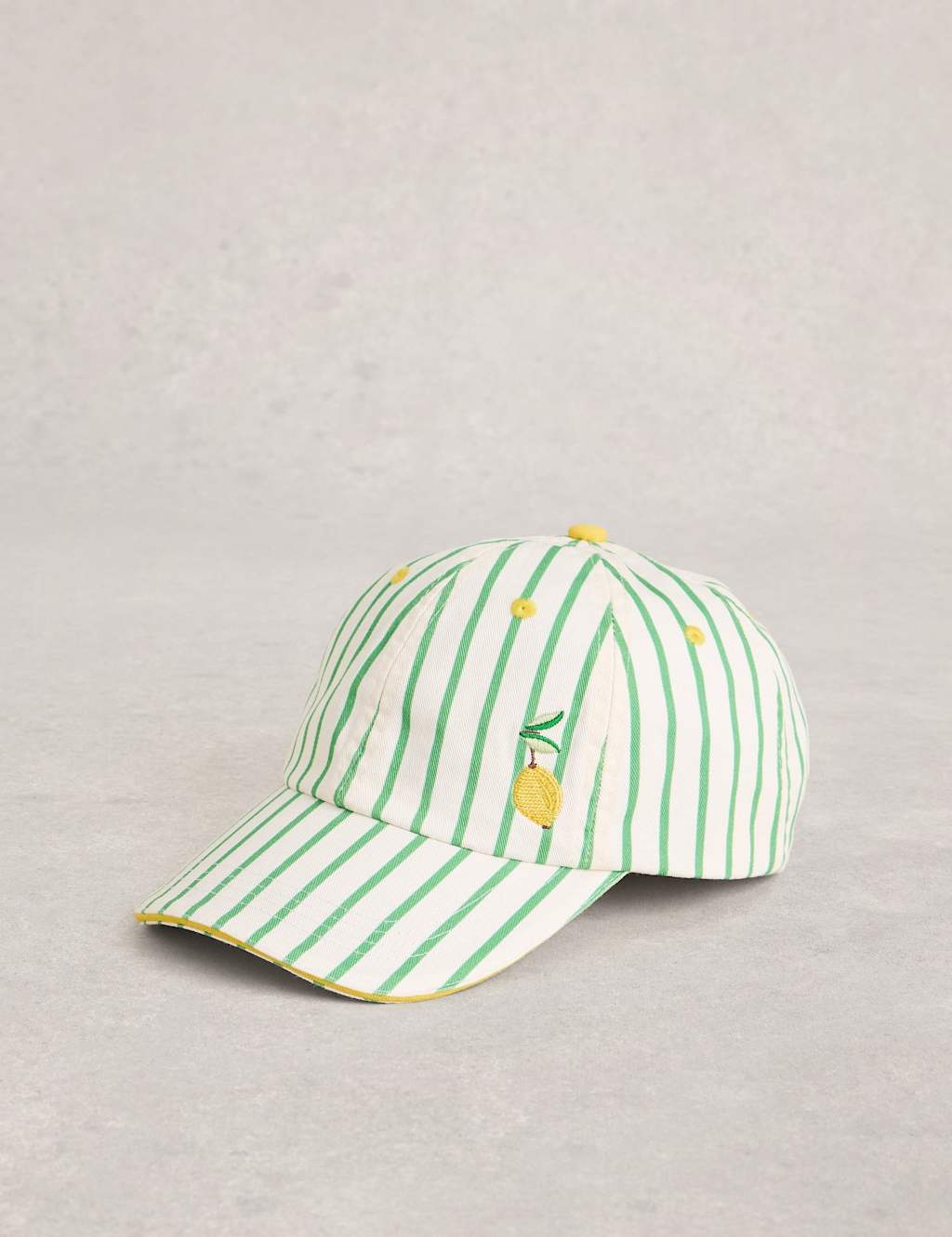 White Stuff Women's Pure Cotton Stripe Embroidered Baseball Cap - White Mix - Available at M&S