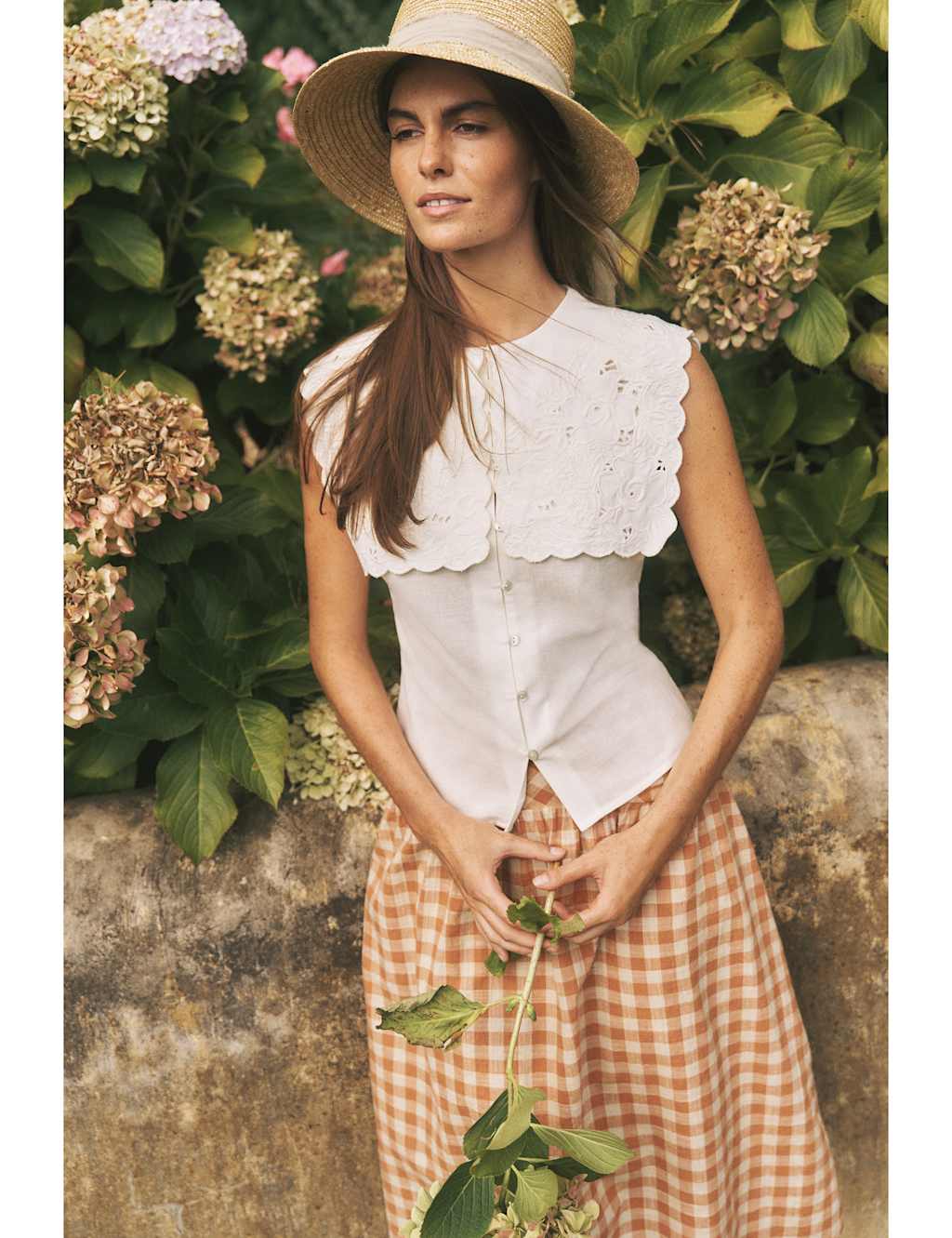 Monsoon Women's Cotton With Linen Embroidered Collared Top - 20 - Burgundy - Available at M&S