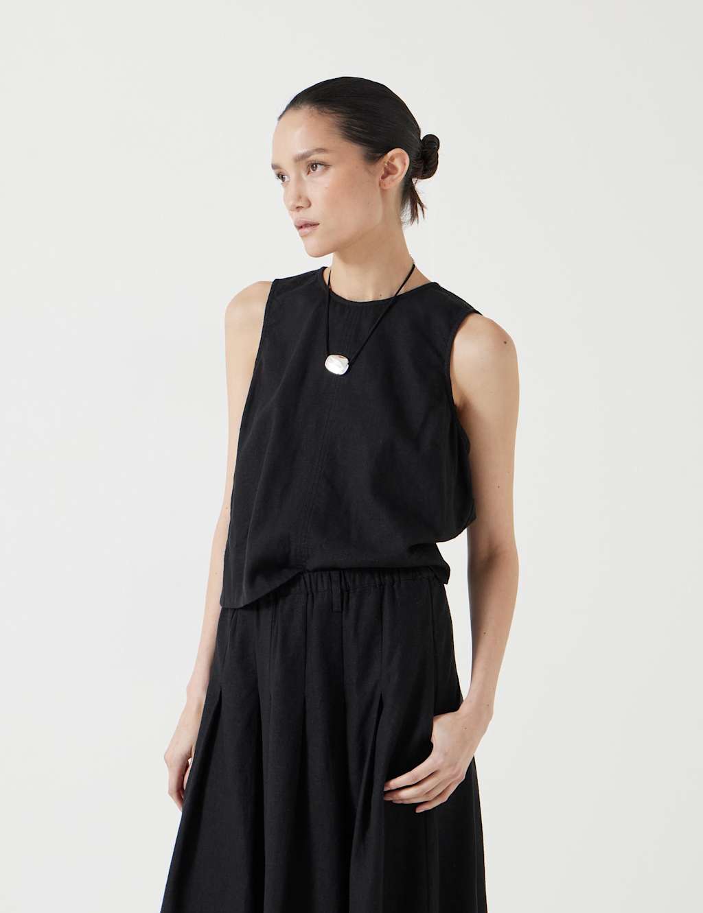 Linen Blend Shell Top