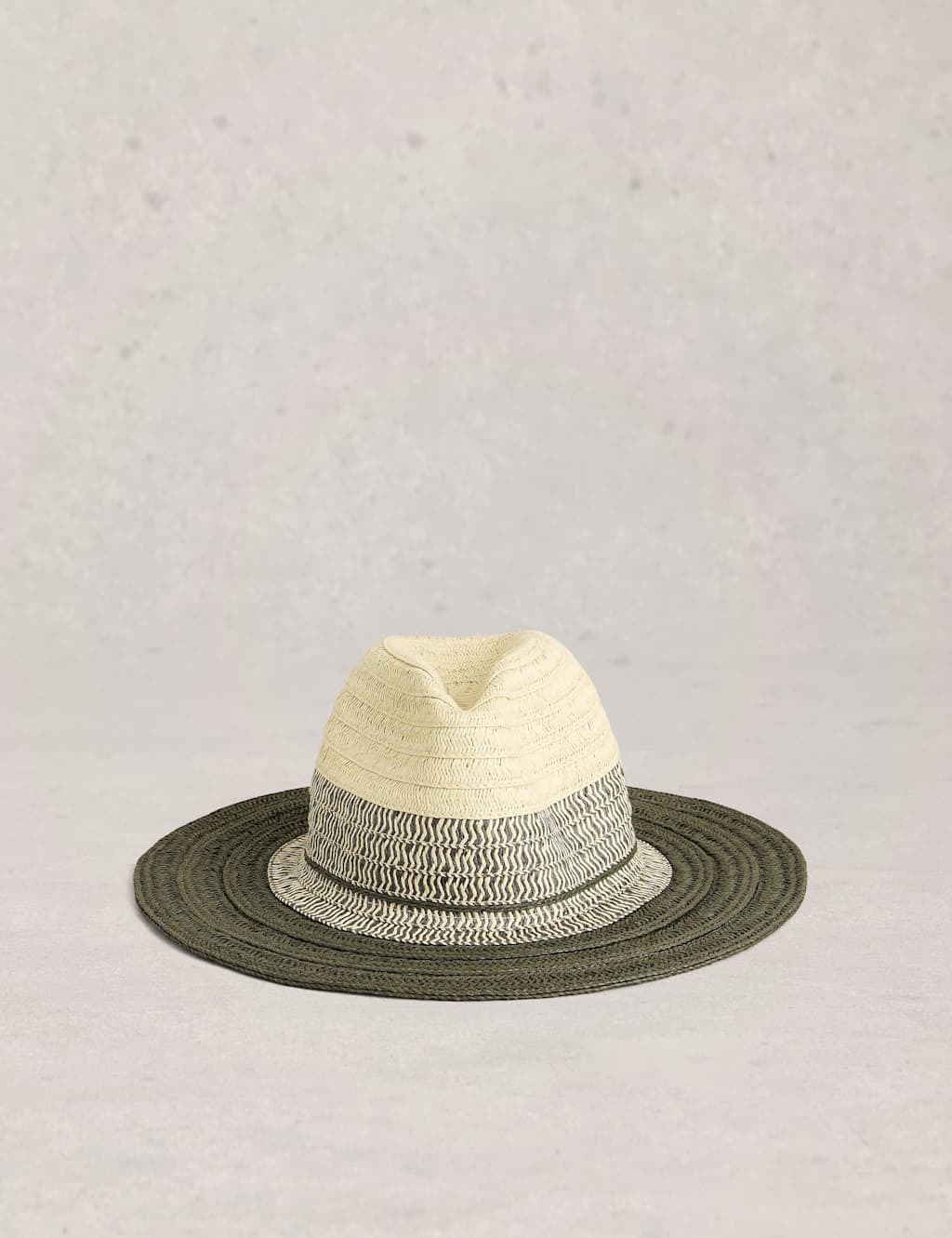 White Stuff Women's Colour-Block Fedora Hat - Green - Available at M&S