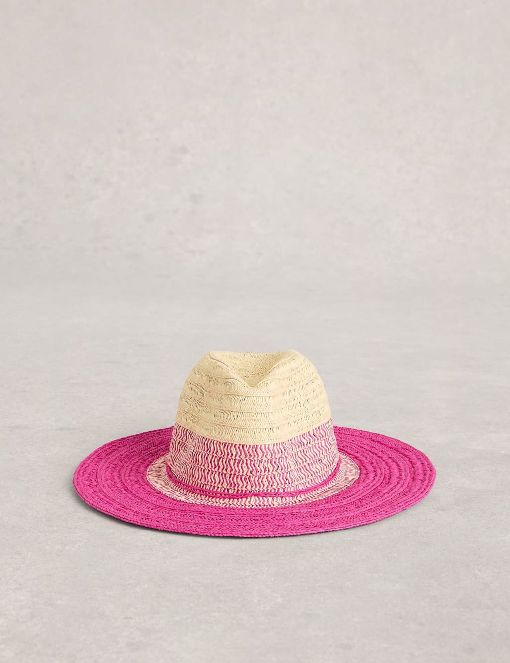 White Stuff Women's Colour-Block Fedora Hat - Pink Mix - Available at M&S