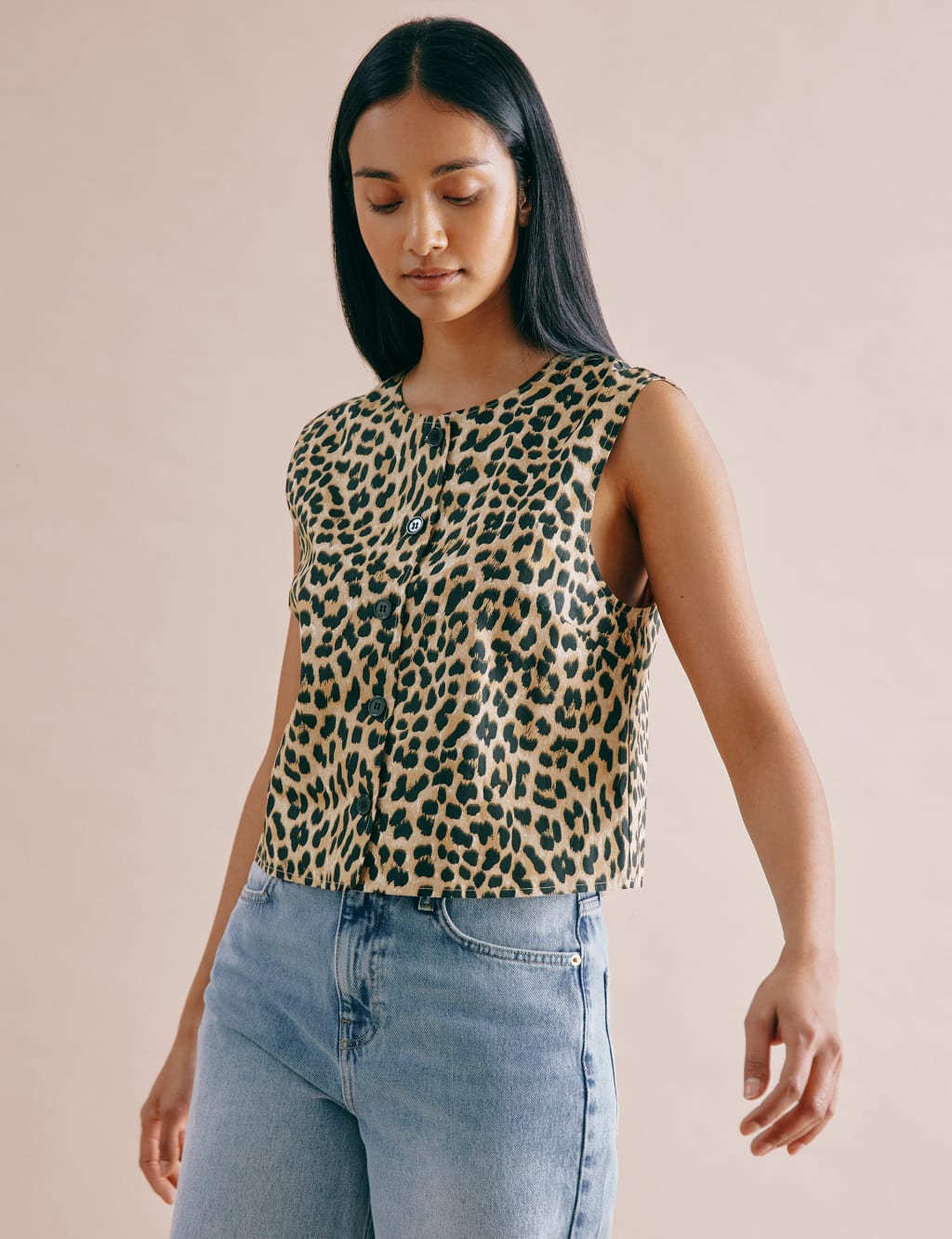 Pure Cotton Animal Print Vest