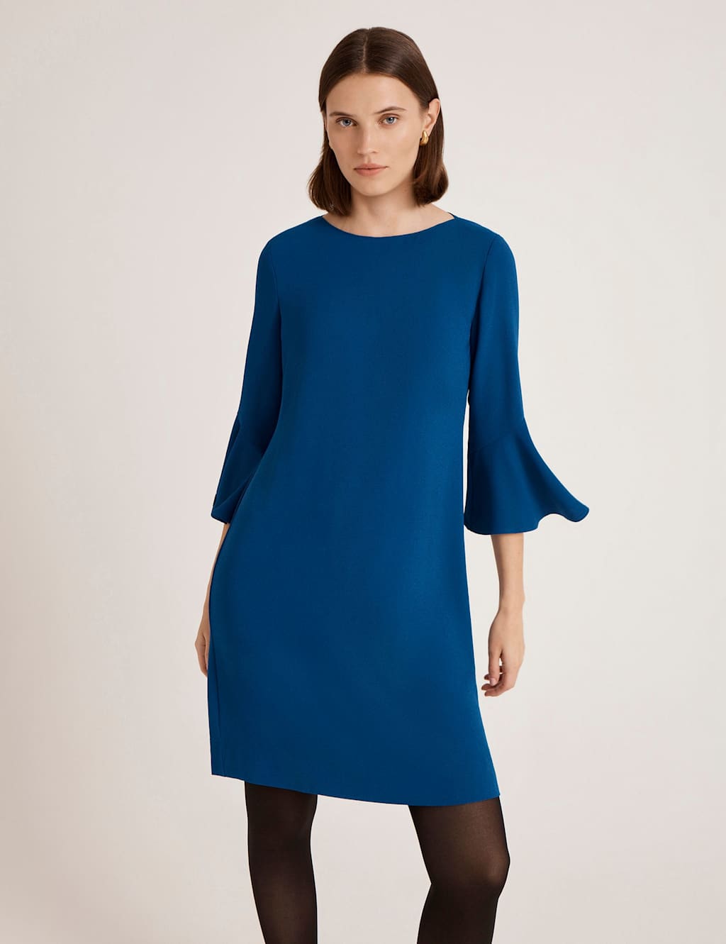 Finery London Women's Crepe Frill Sleeve Mini Dress - 8 - Blue - Available at M&S