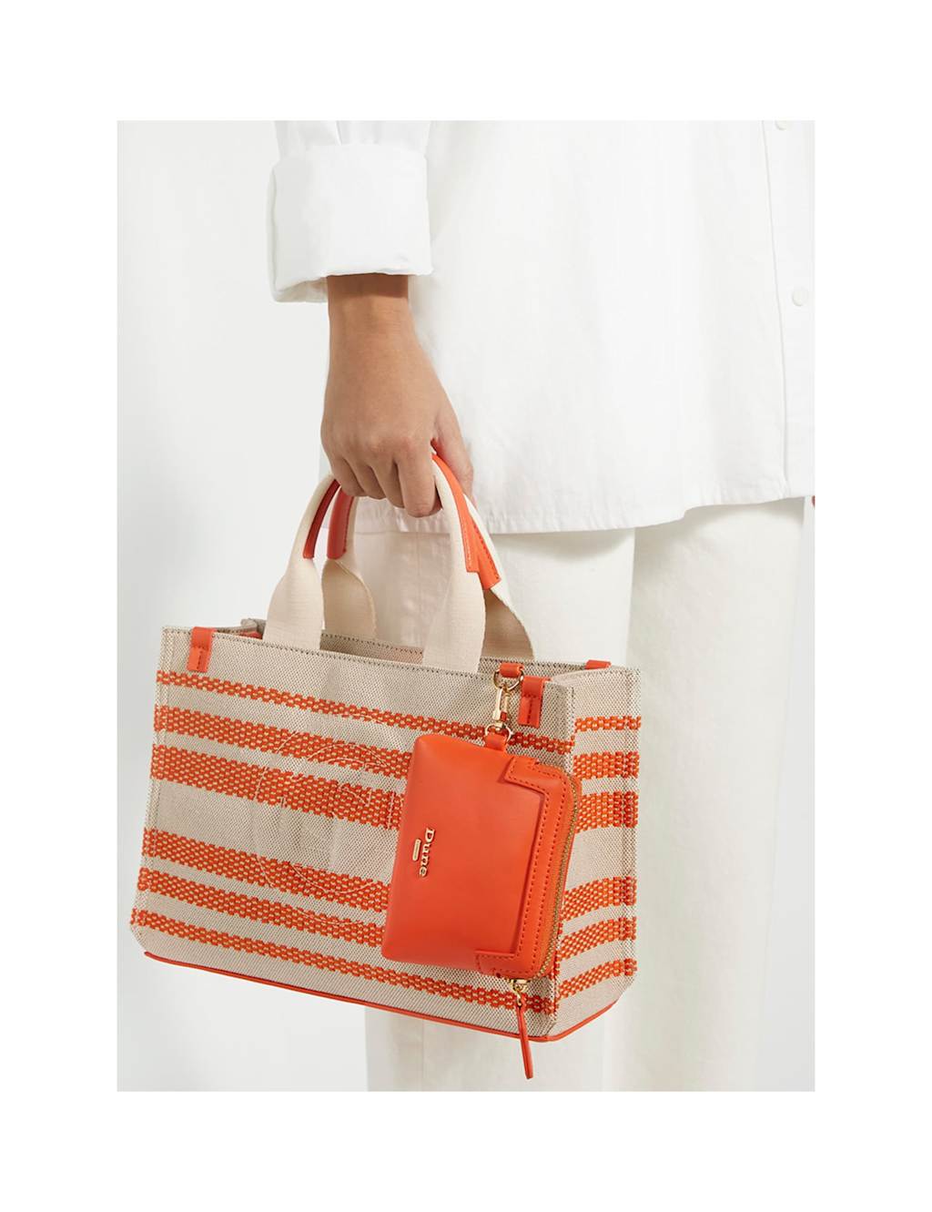 Cotton Rich Striped Top Handle Shopper