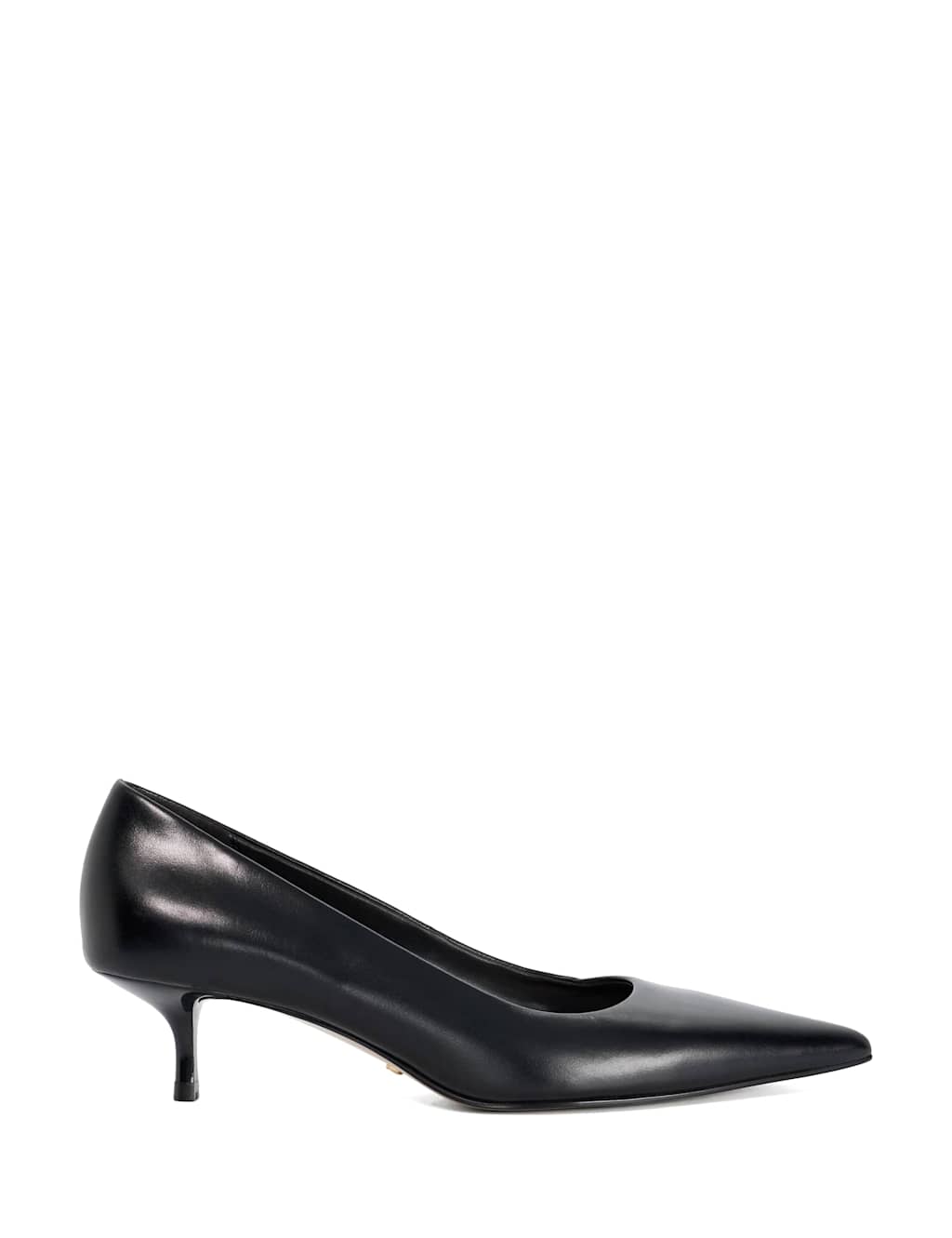 Dune London Women's Leather Snake Print Kitten Heel Court Shoes - 3 - Black - Available at M&S