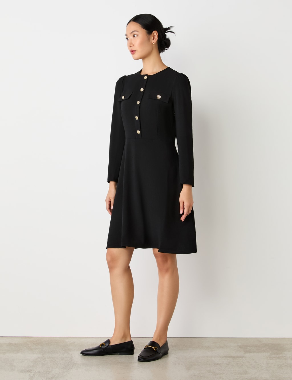 Crepe Knee Length Tailored Dress