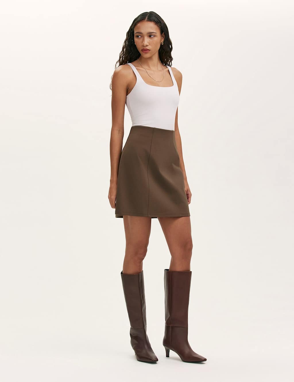 Finery London Women's Jersey Mini A-Line Skirt - 18 - Brown - Available at M&S