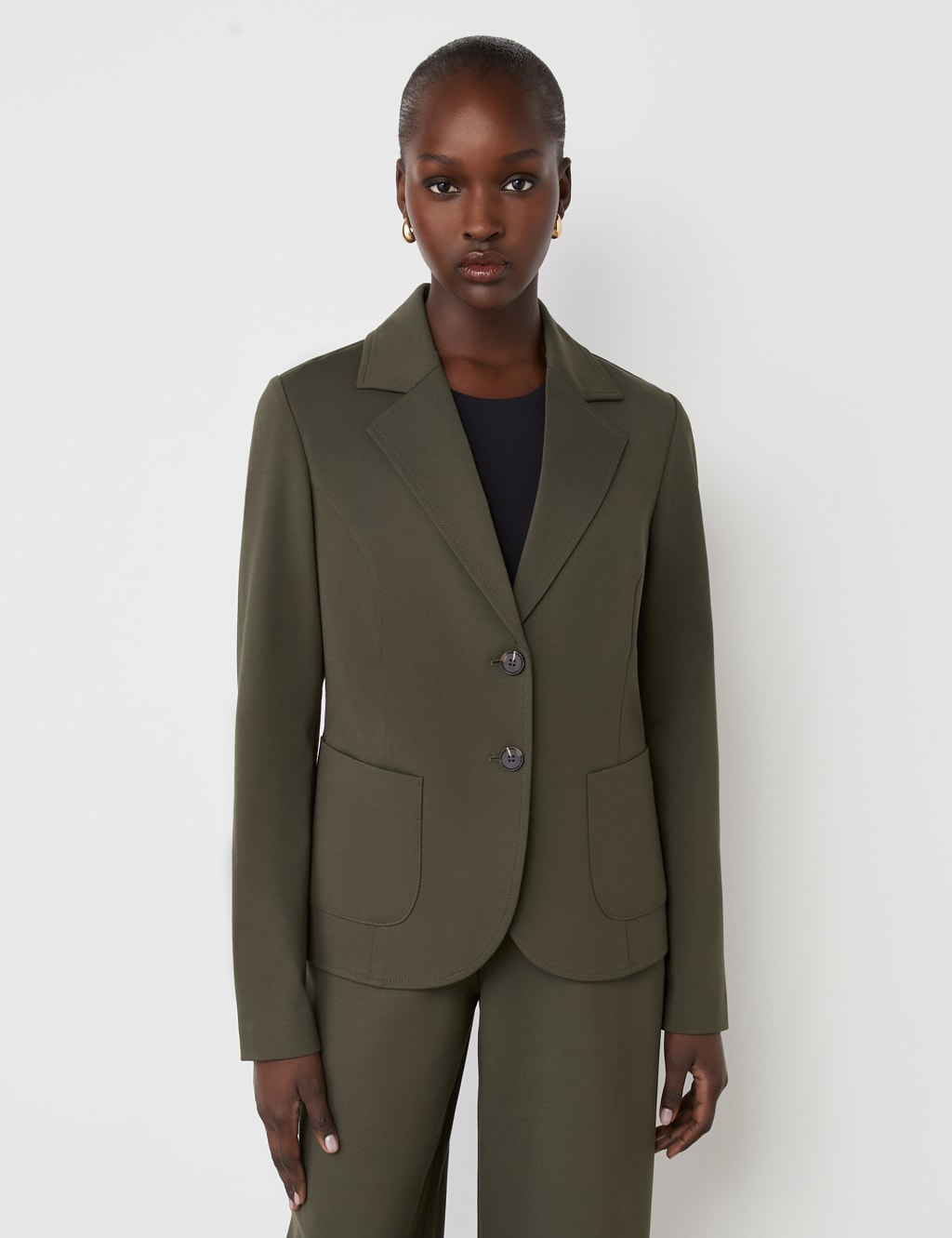 Ponte Jersey Single Breasted Blazer