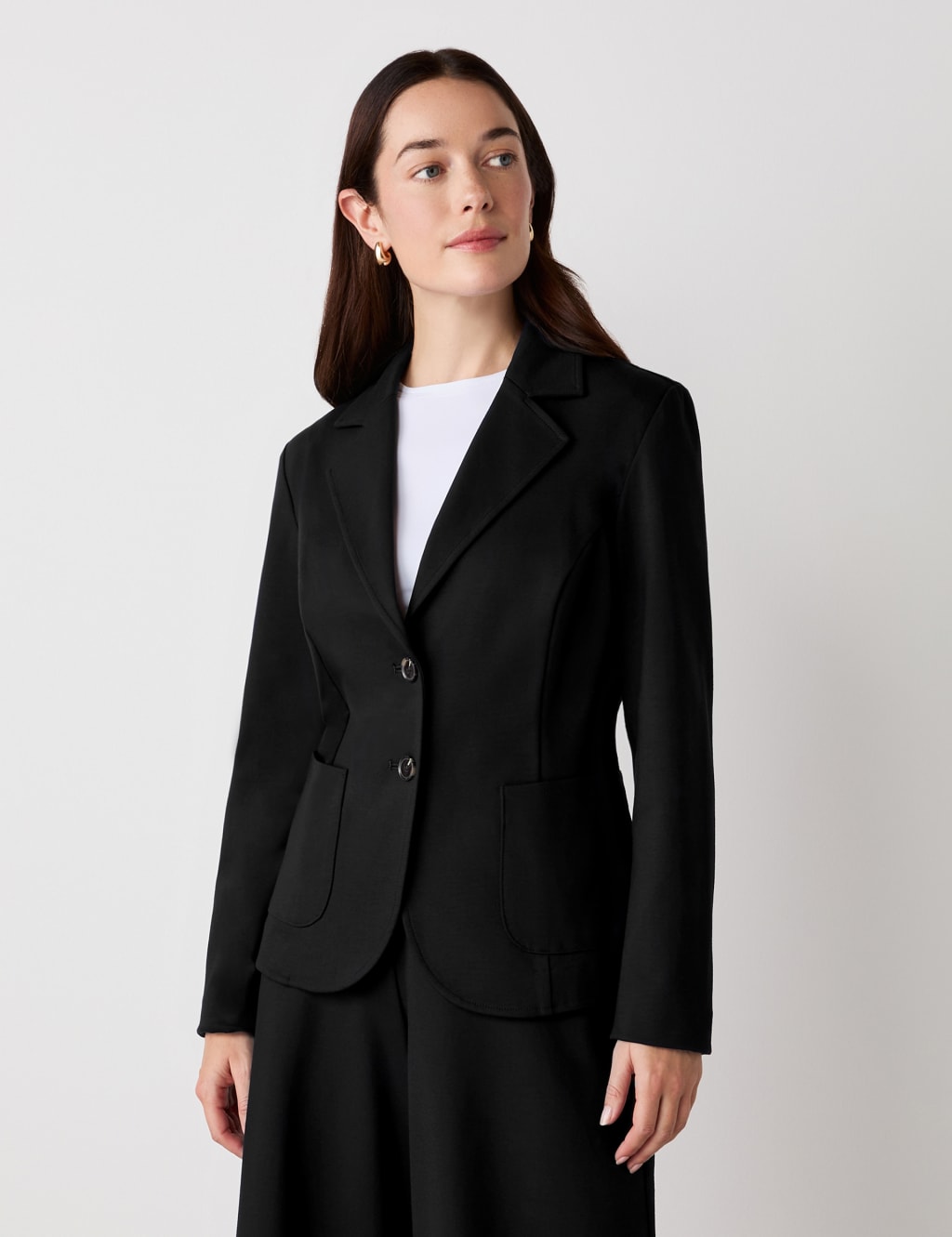 Ponte Jersey Single Breasted Blazer