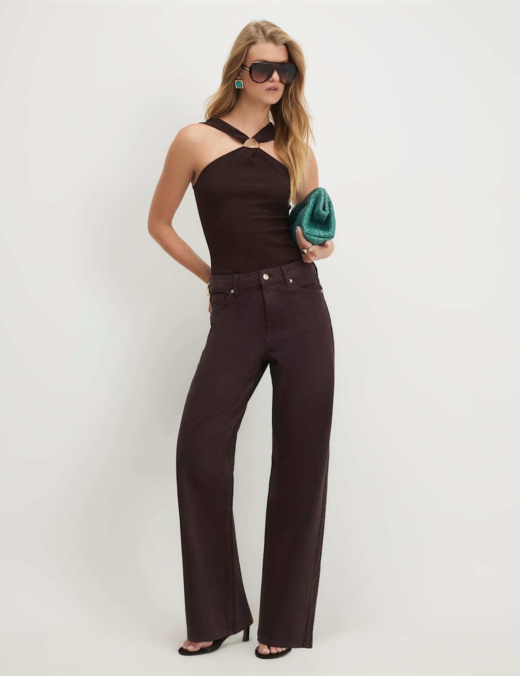 River Island Women's Relaxed Straight Leg Jeans - 10 - Chocolate - Available at M&S