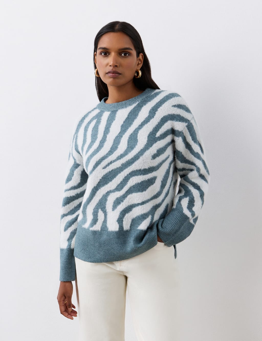 Animal Print Crew Neck Jumper