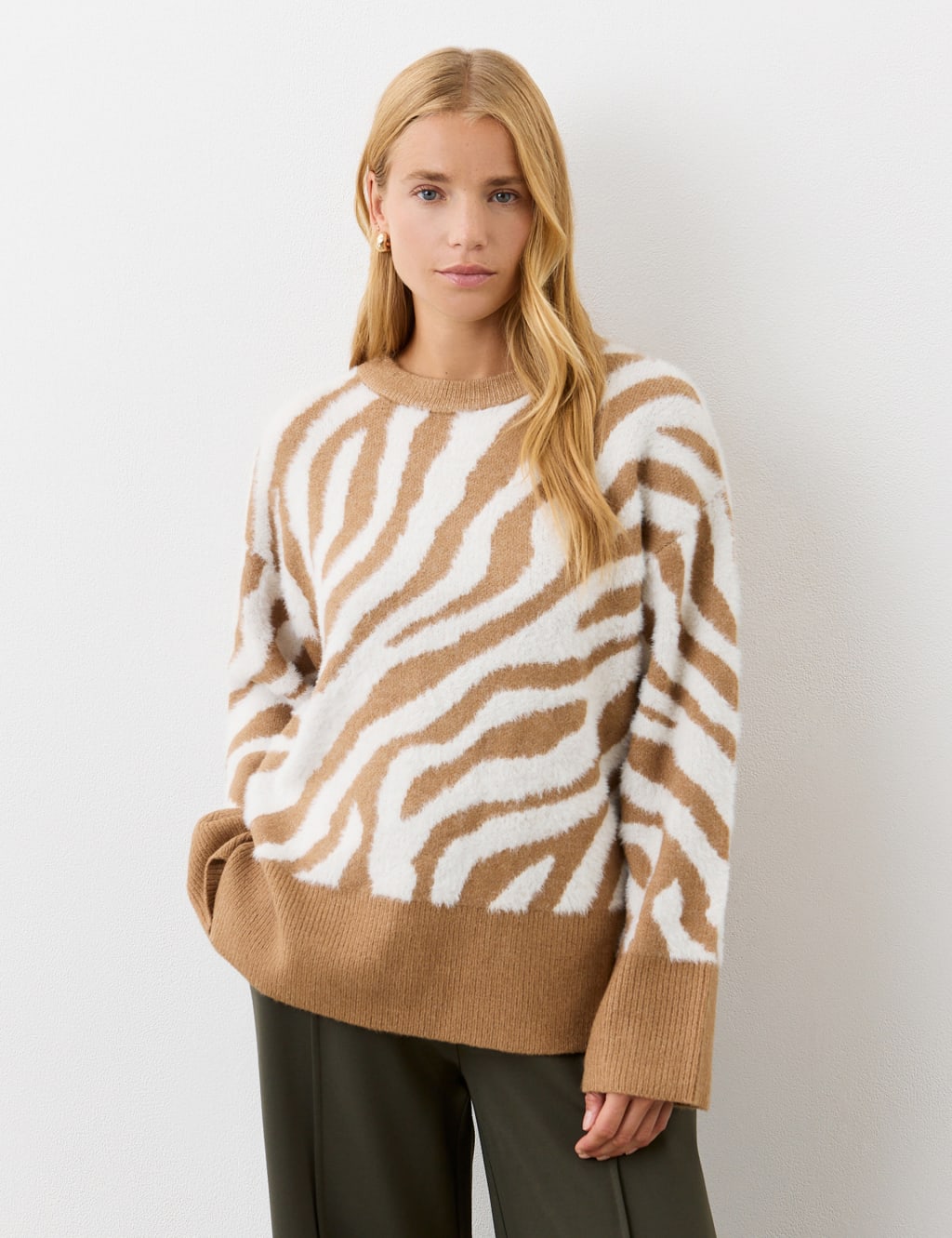 Animal Print Crew Neck Jumper