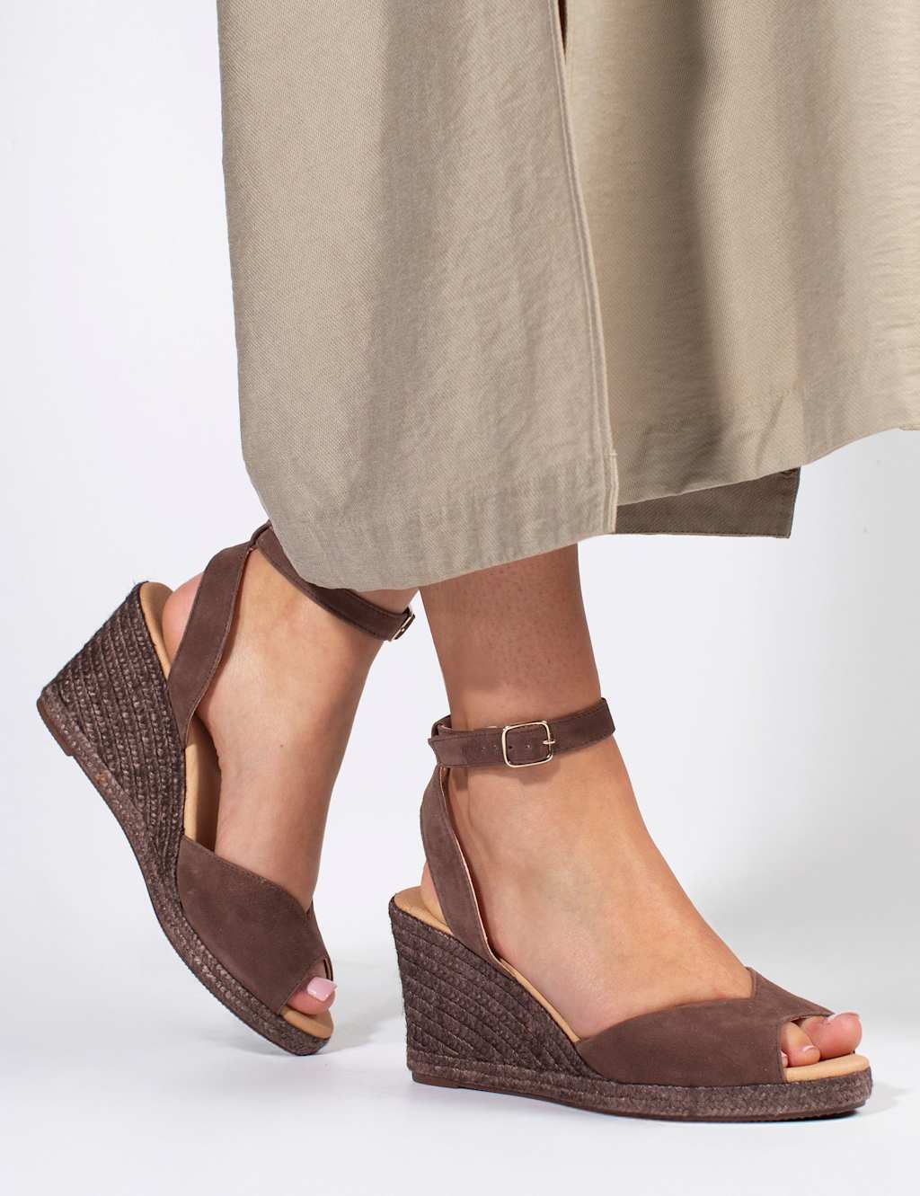 Jones Bootmaker Women's Leather Wedge Espadrilles - 6 - Chocolate - Available at M&S