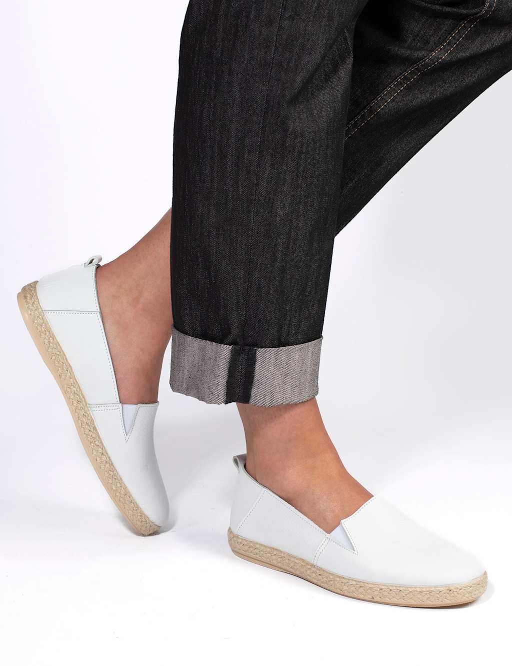 Jones Bootmaker Women's Suede Slip On Flat Espadrilles - 4 - White - Available at M&S