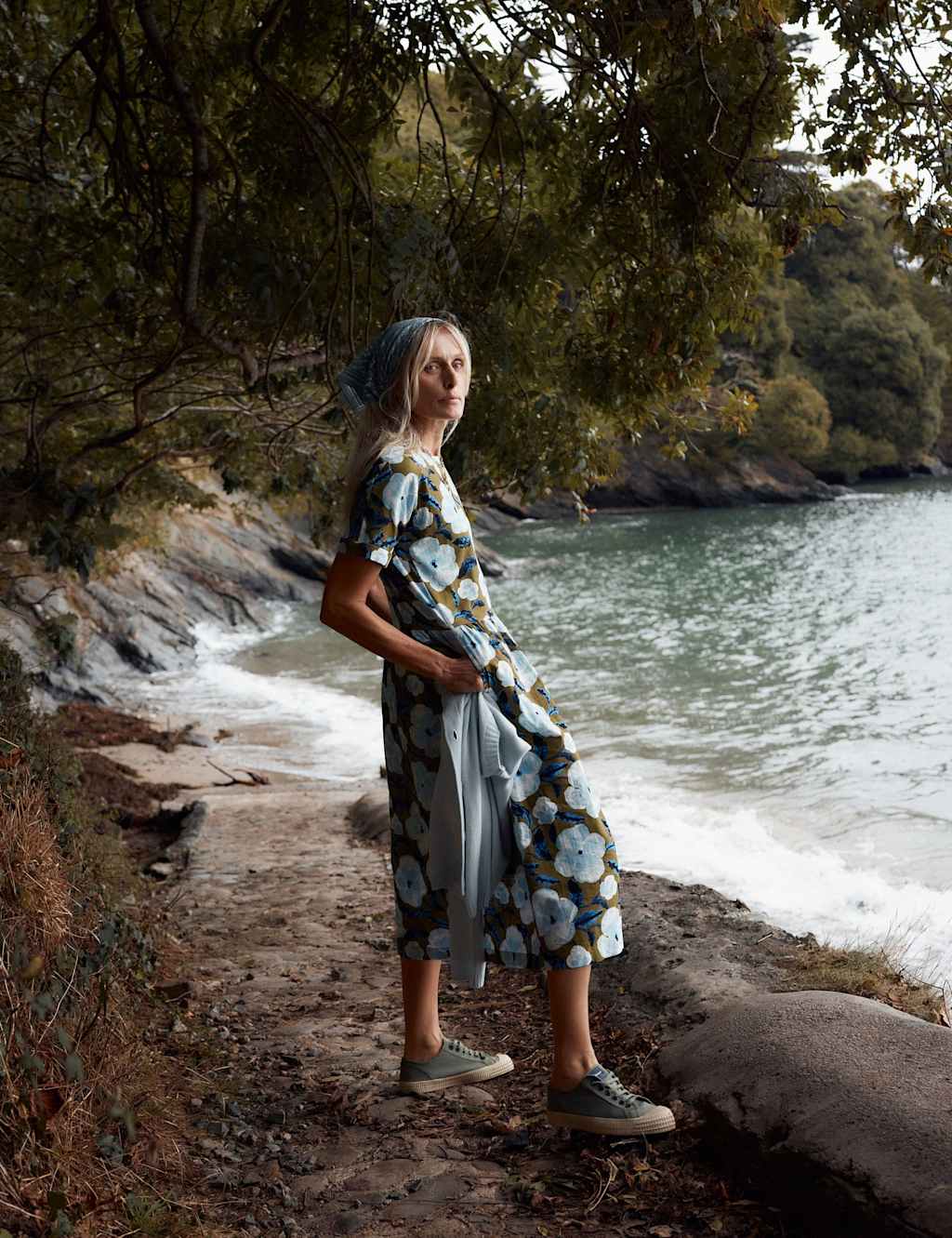 Seasalt Cornwall Women's Pure Cotton Floral Midi Waisted Dress - 16 - Green Mix - Available at M&S