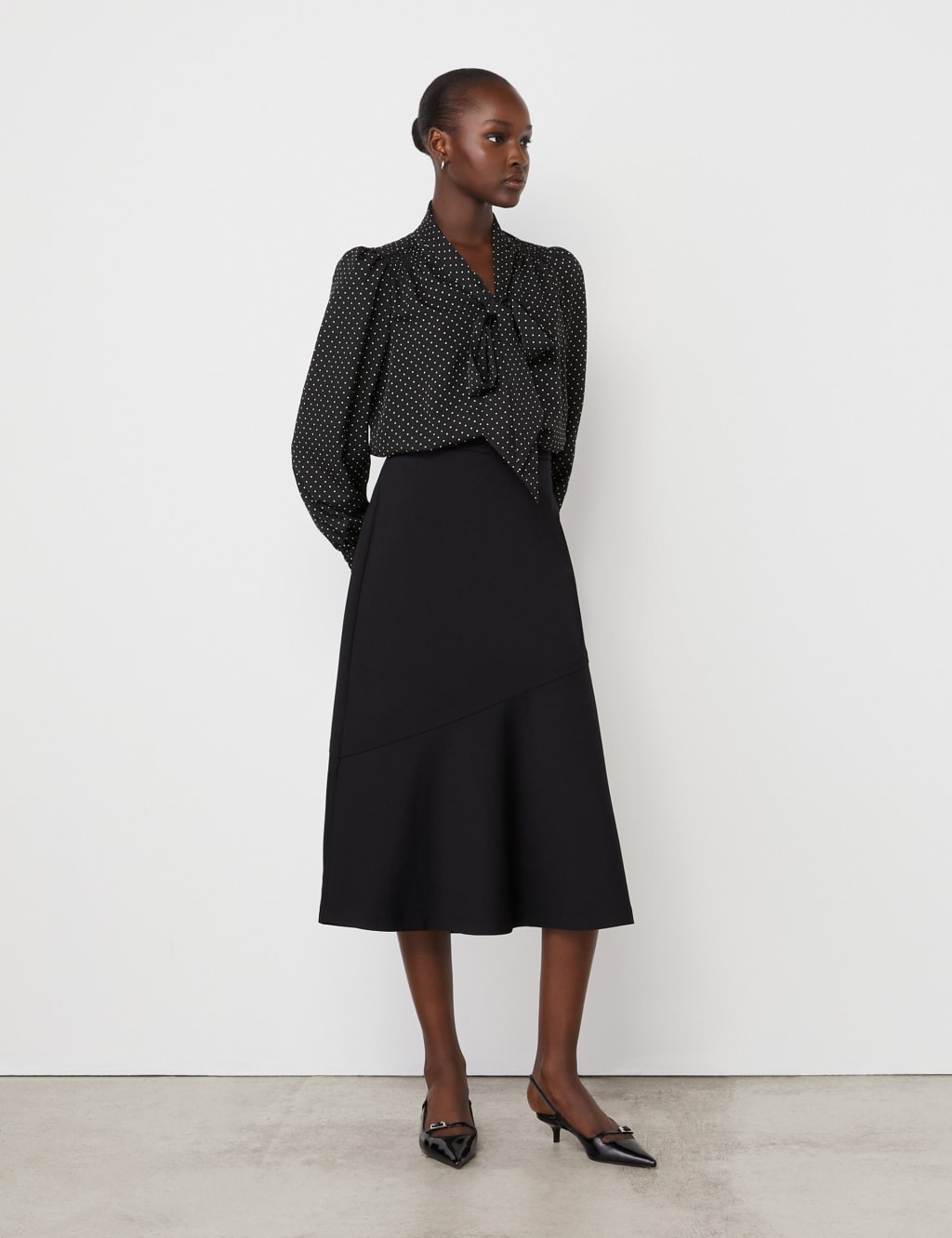 Ponte Jersey A-Line Midi Skirt