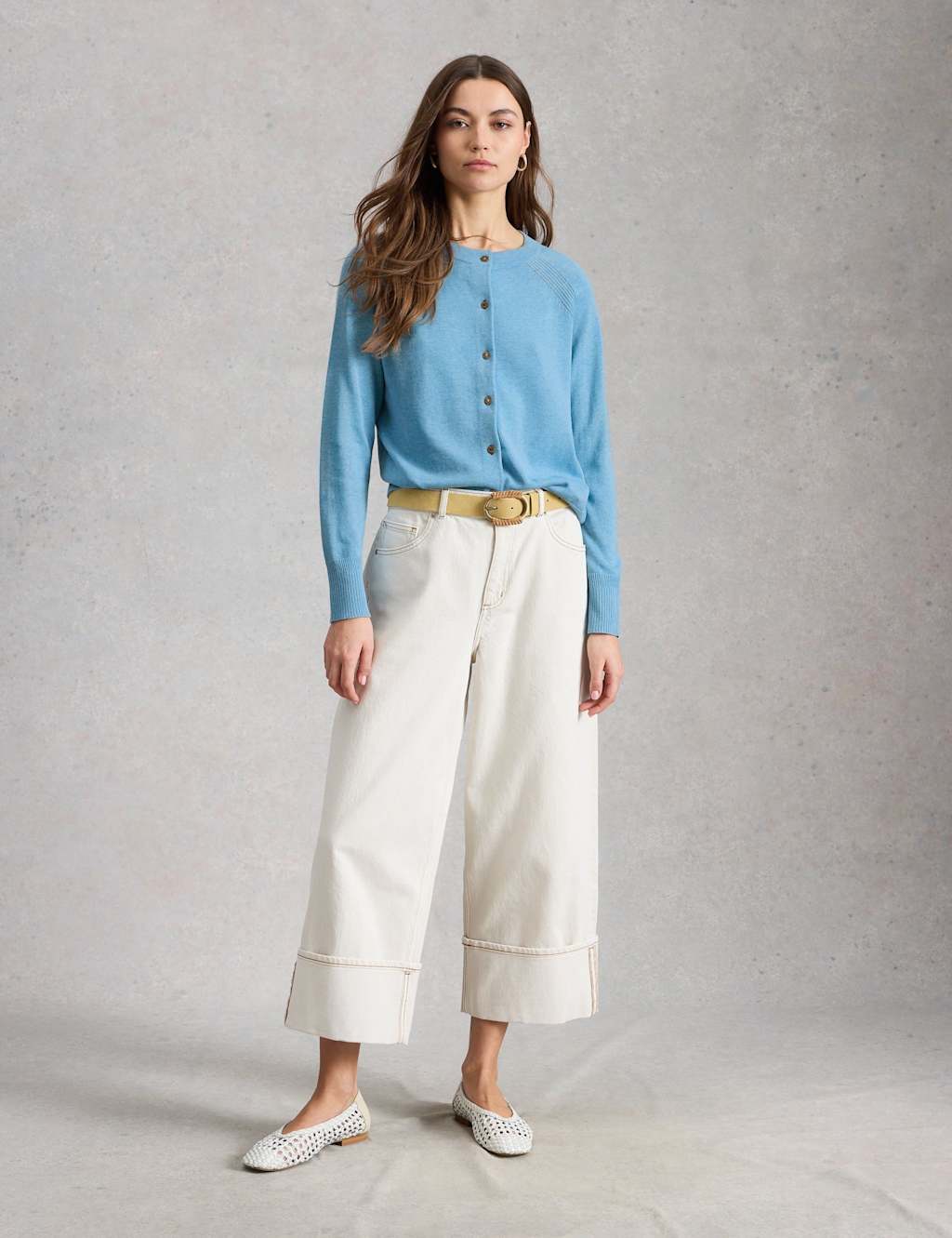 White Stuff Women's Pure Cotton Textured Cardigan - 16 - Blue - Available at M&S