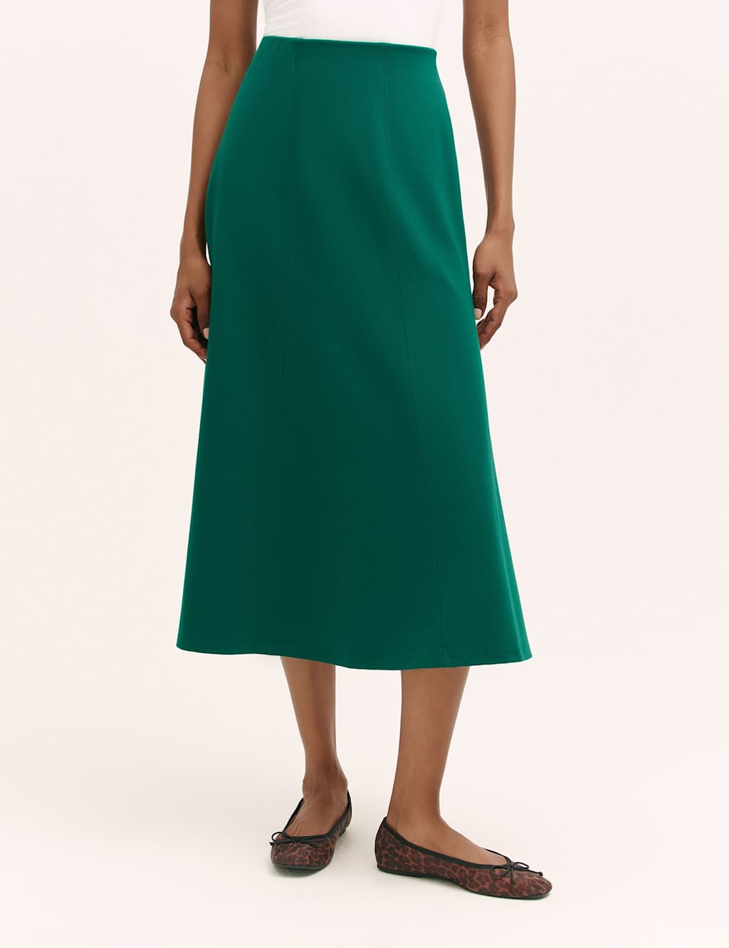 Finery London Women's Jersey Midi Skirt - 12 - Green - Available at M&S