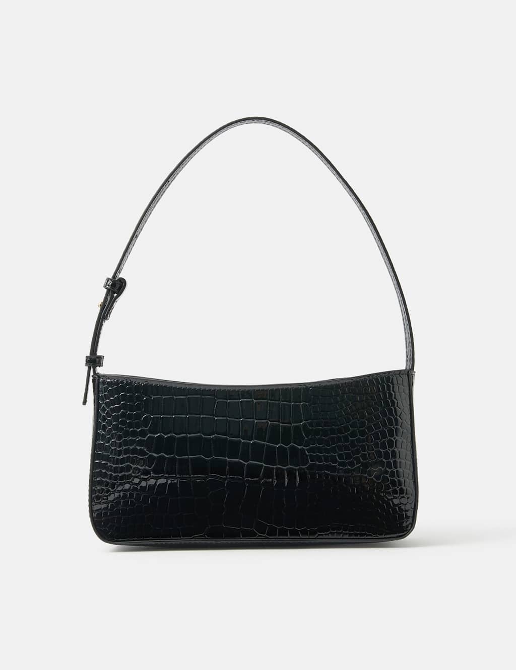ACCESSORIZE Croc Effect Shoulder Bag Black