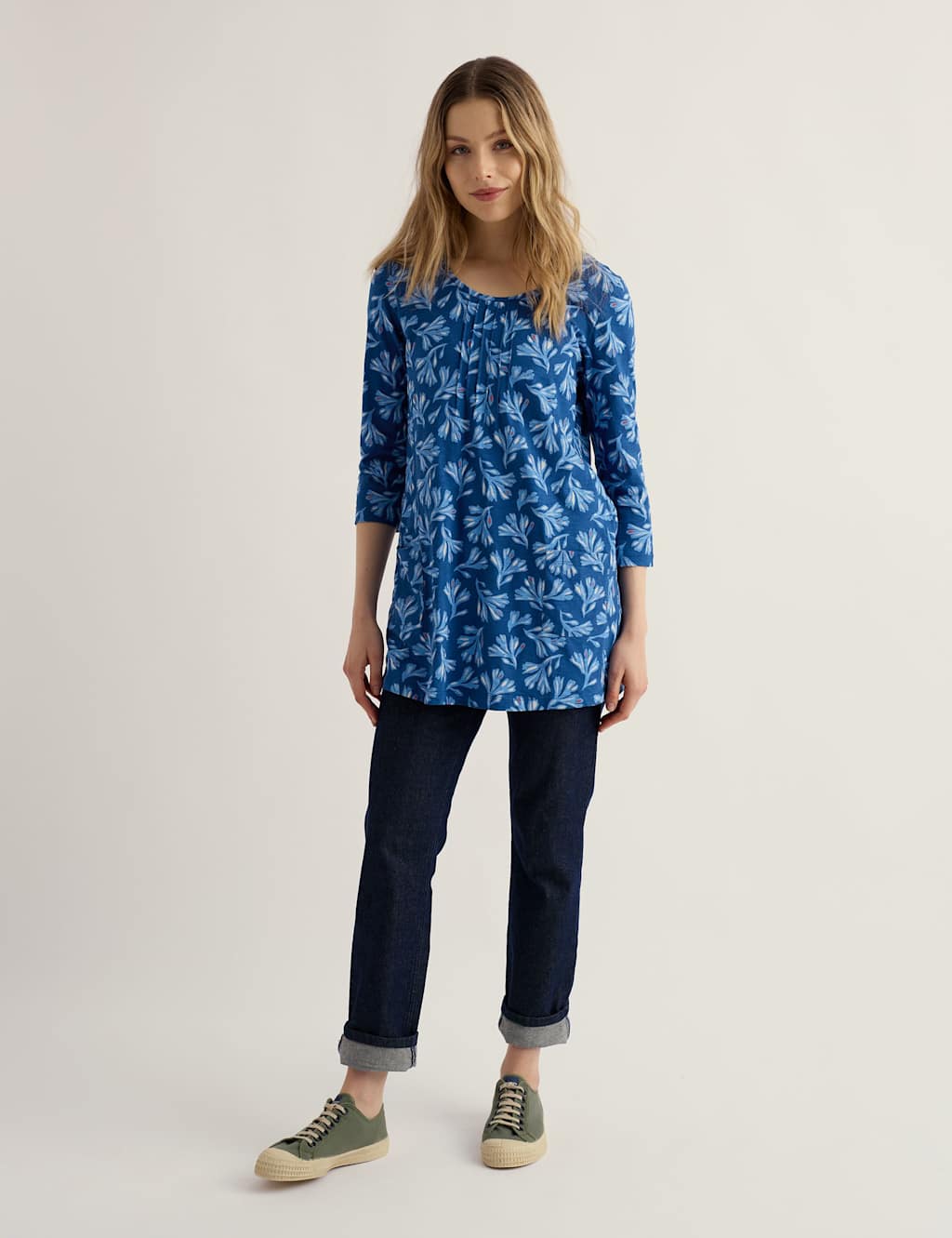 Seasalt Cornwall Women's Pure Cotton Floral Tunic - 22 - Blue Mix - Available at M&S