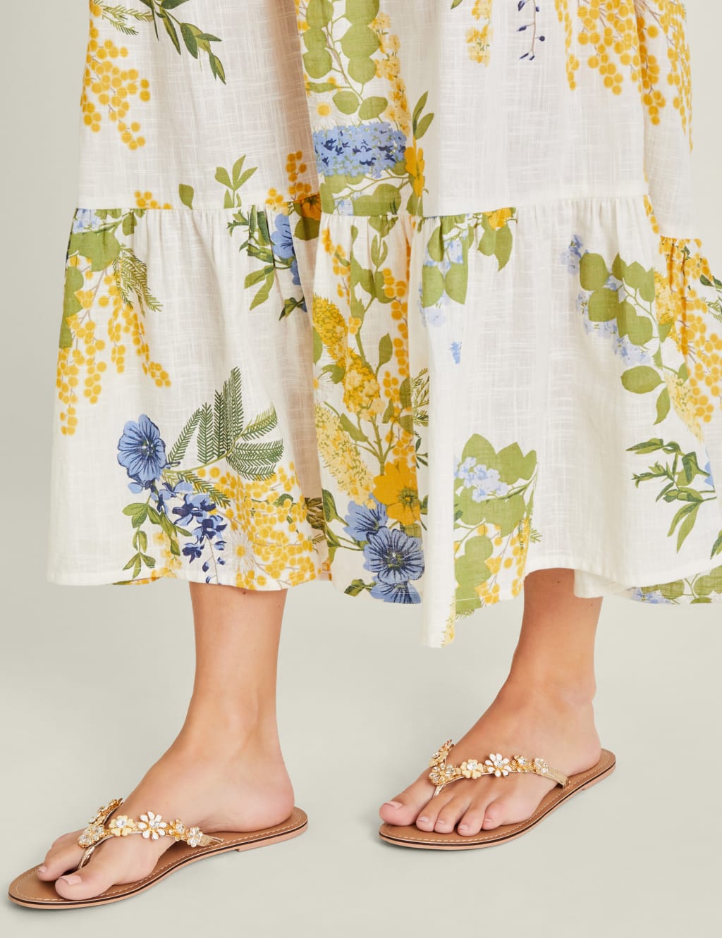 Floral Flat Flipflop Sandals