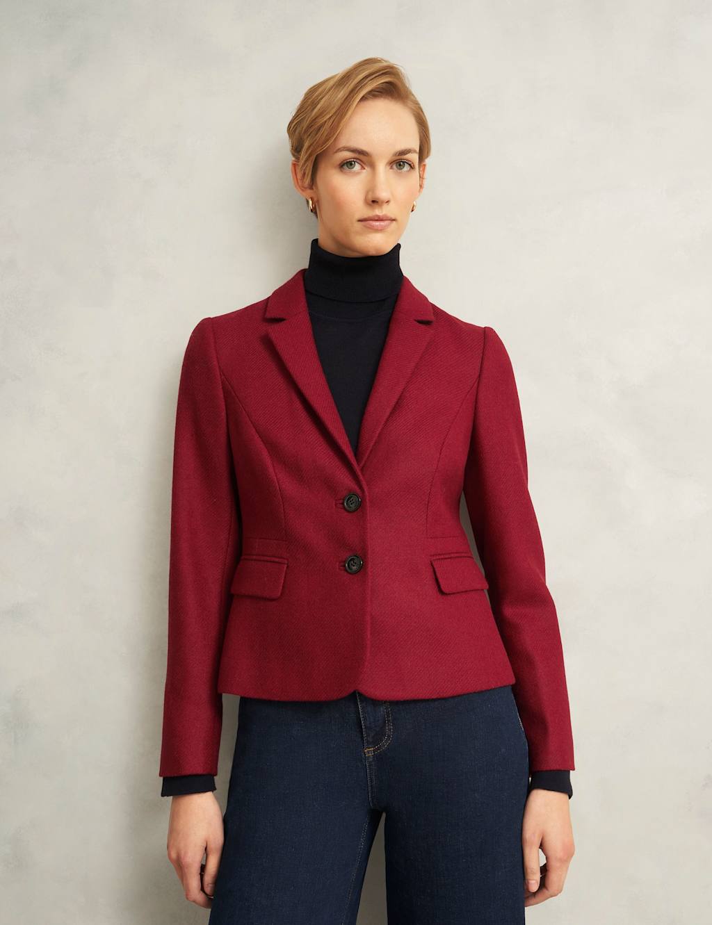 HOBBS Pure Wool Single Breasted Blazer Red