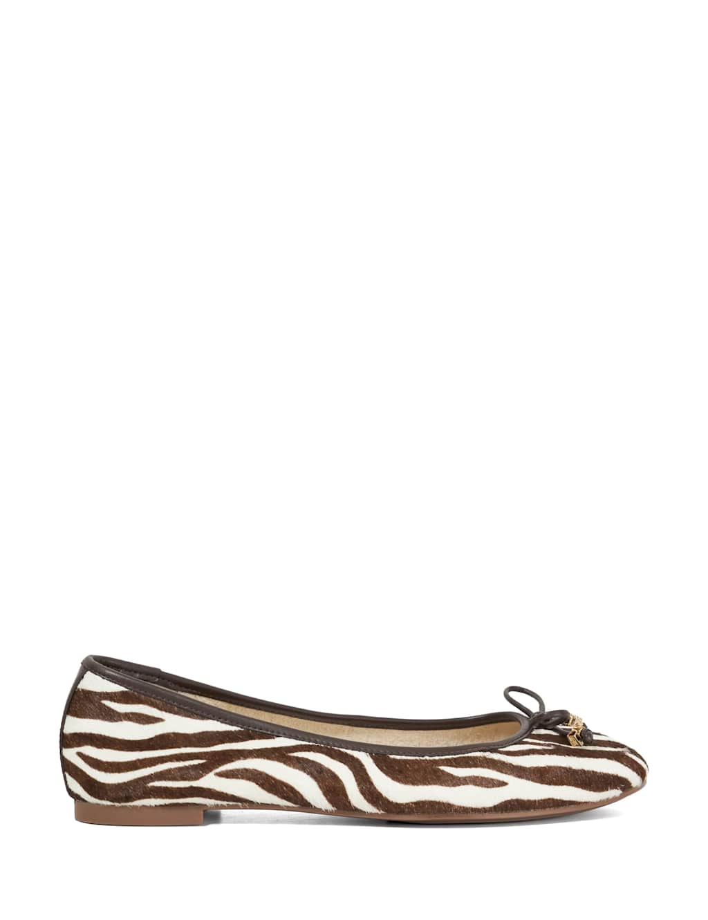 Leather Charm Trim Ballet Pumps
