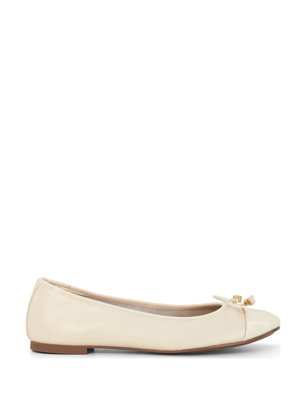 Leather Charm Trim Ballet Pumps
