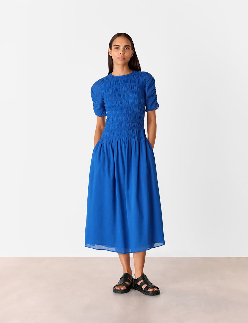 Pure Cotton Midi Skater Dress