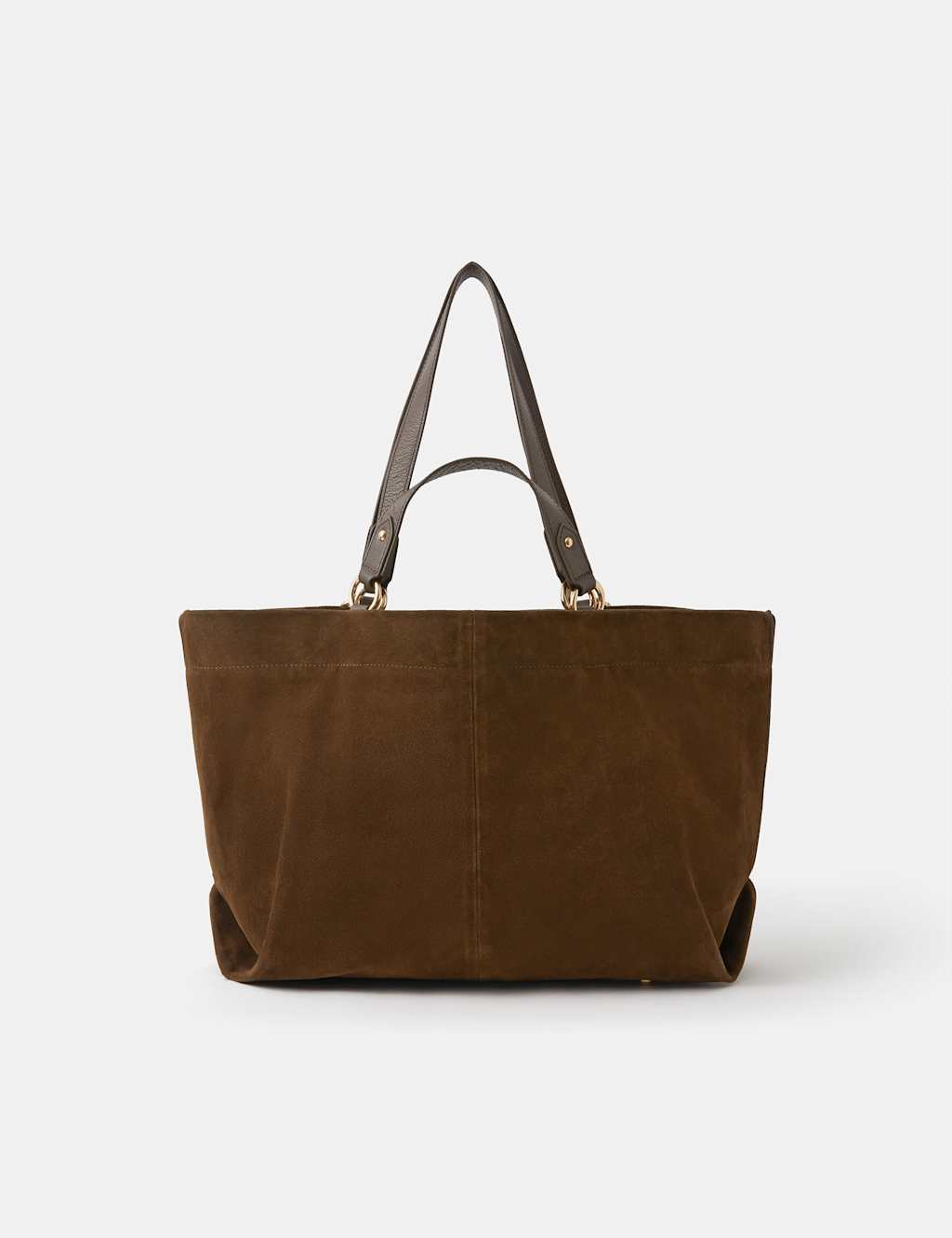 ACCESSORIZE Suede Multi Handle Tote Bag Chocolate
