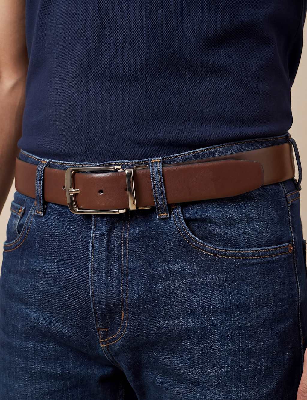 Jones Bootmaker Men's Reversible Leather Belt - L - Black - Available at M&S
