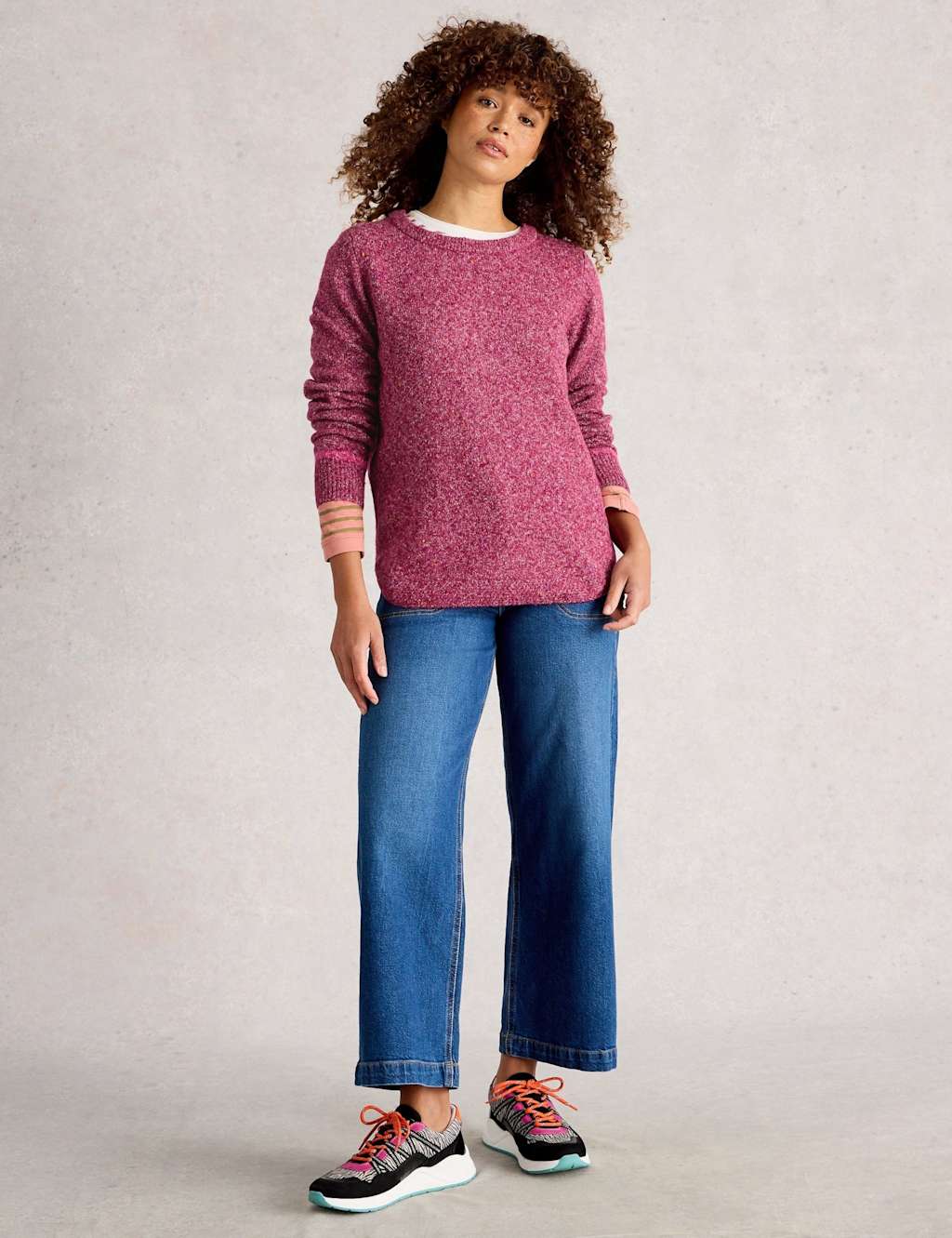 White Stuff Women's Crew Neck Jumper - 12REG - Purple, Purple