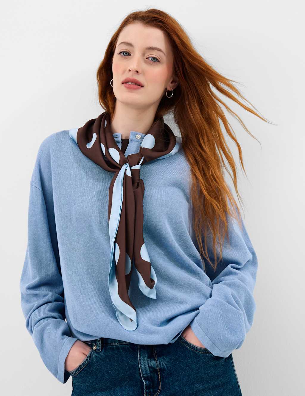 Accessorize Women's Polka Dot Scarf - Chocolate - Available at M&S