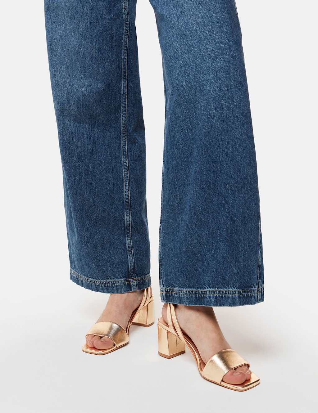 Leather Block Heel Sandals