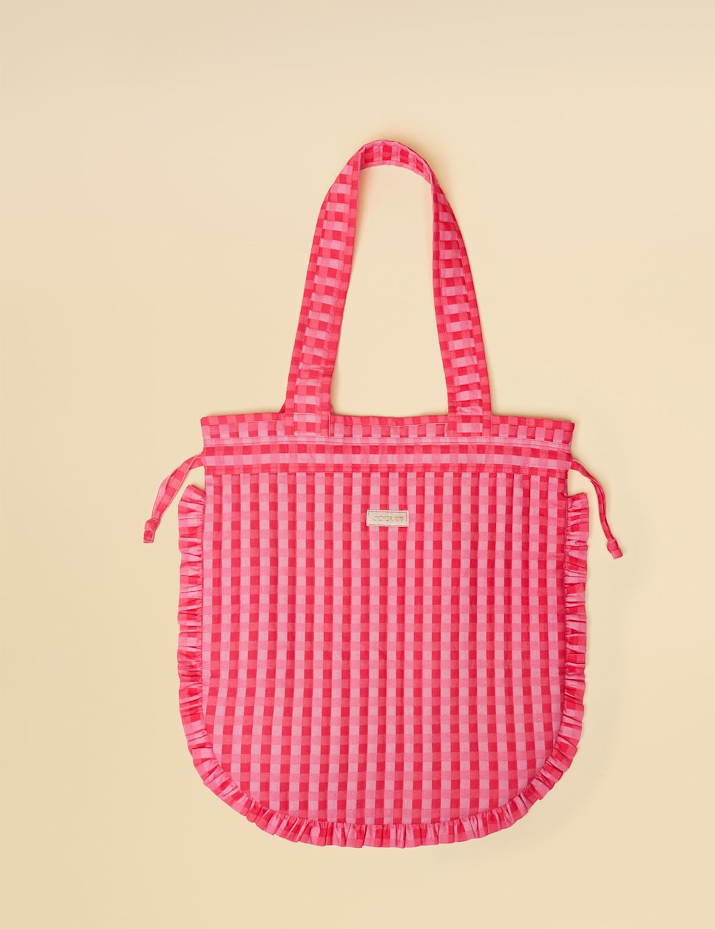 Joules Women's Pure Cotton Checked Quilted Tote Bag - Pink Mix - Available at M&S
