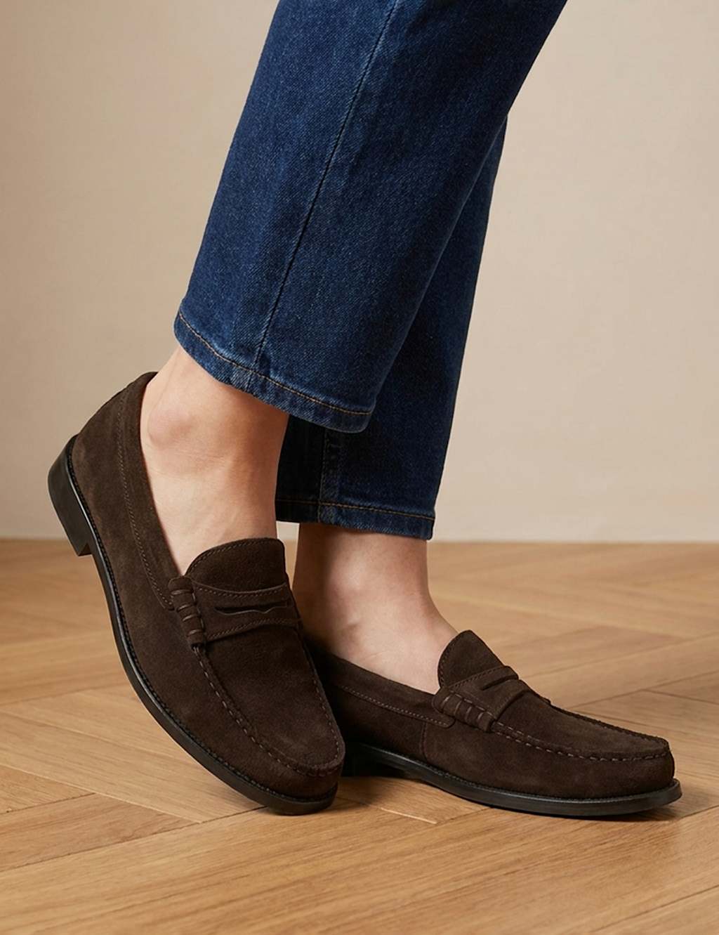 Jones Bootmaker Women's Suede Slip On Moccasins - 6 - Chocolate - Available at M&S