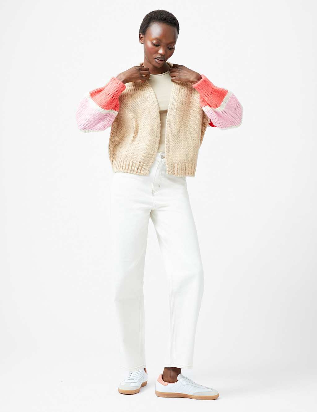 Colour Block Edge to Edge Cardigan