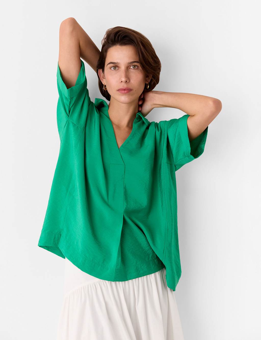 Collared V-Neck Shirt