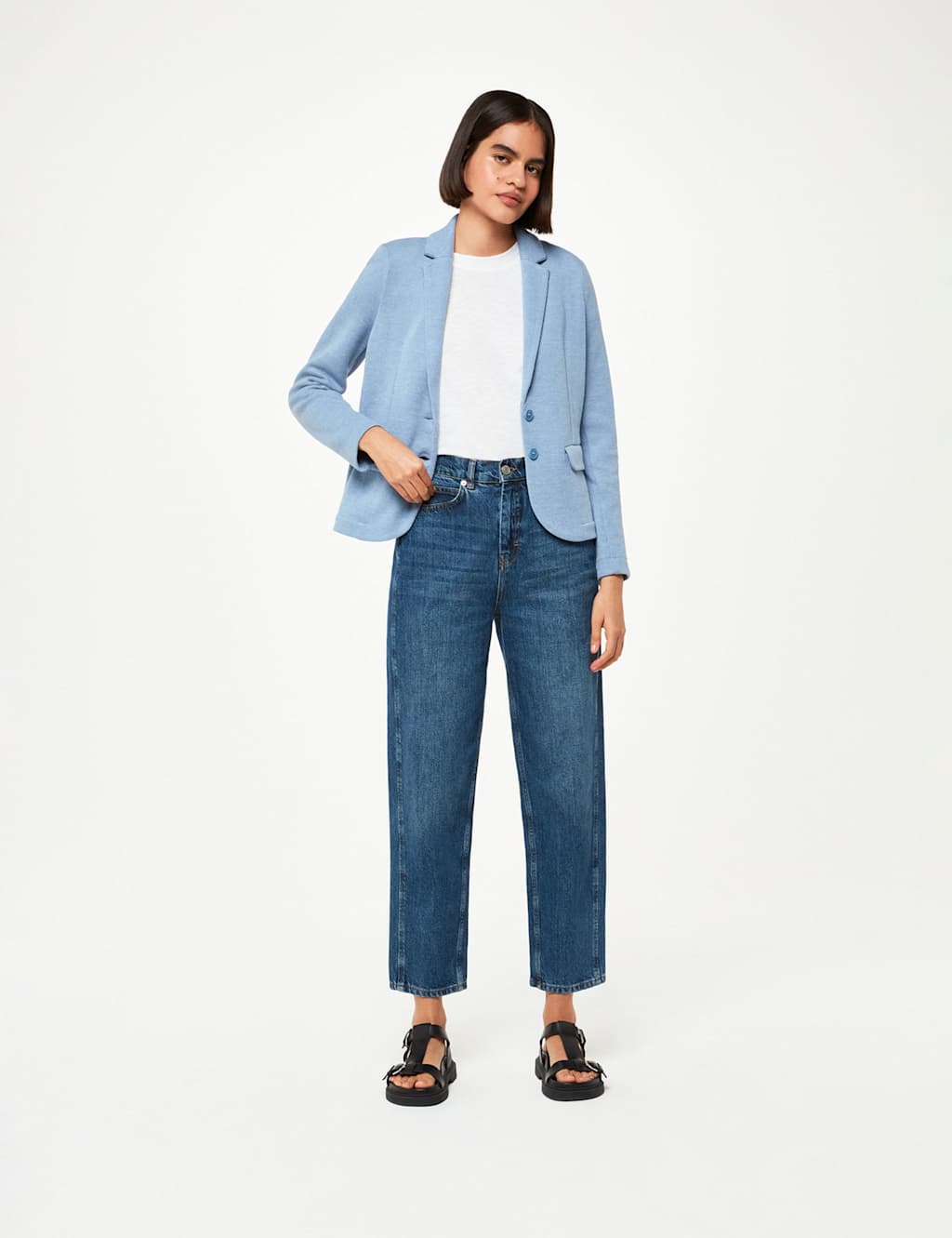 Jersey Slim Single Breasted Blazer Jacket
