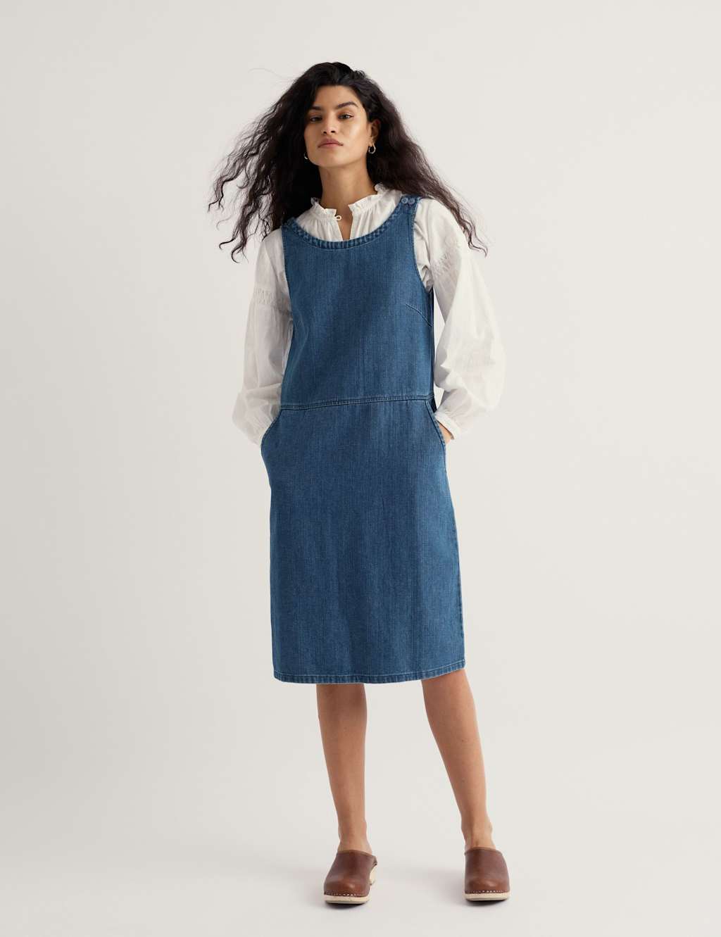 Seasalt Cornwall Women's Cotton Rich Knee Length Shift Dress - 12 - Blue Denim - Available at M&S