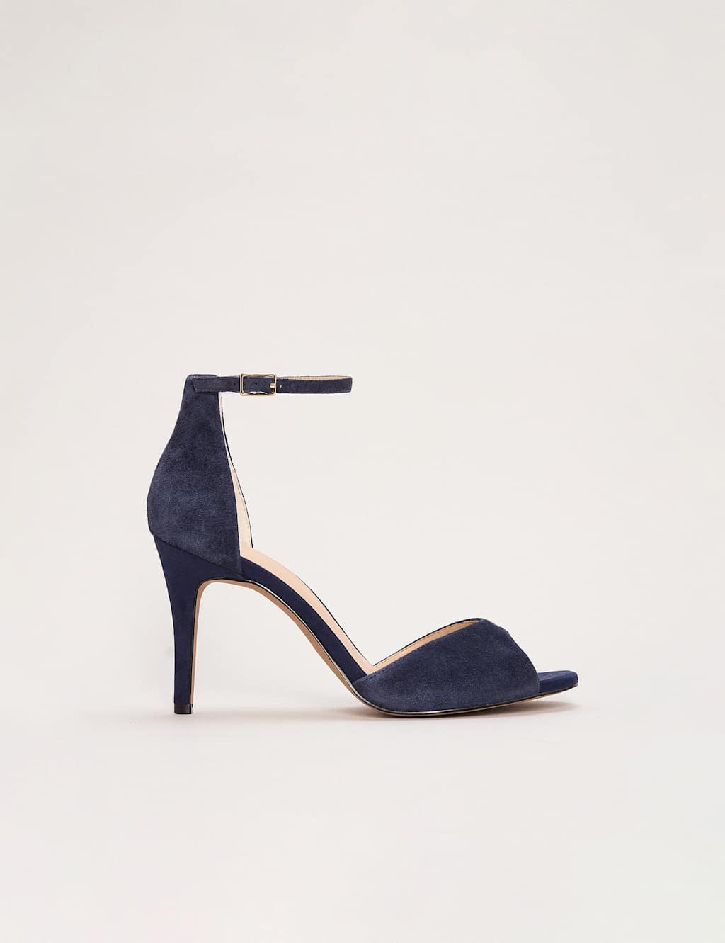 Phase Eight Women's Suede Ankle Strap Stiletto Peep Toe Sandals - 37 - Navy - Available at M&S