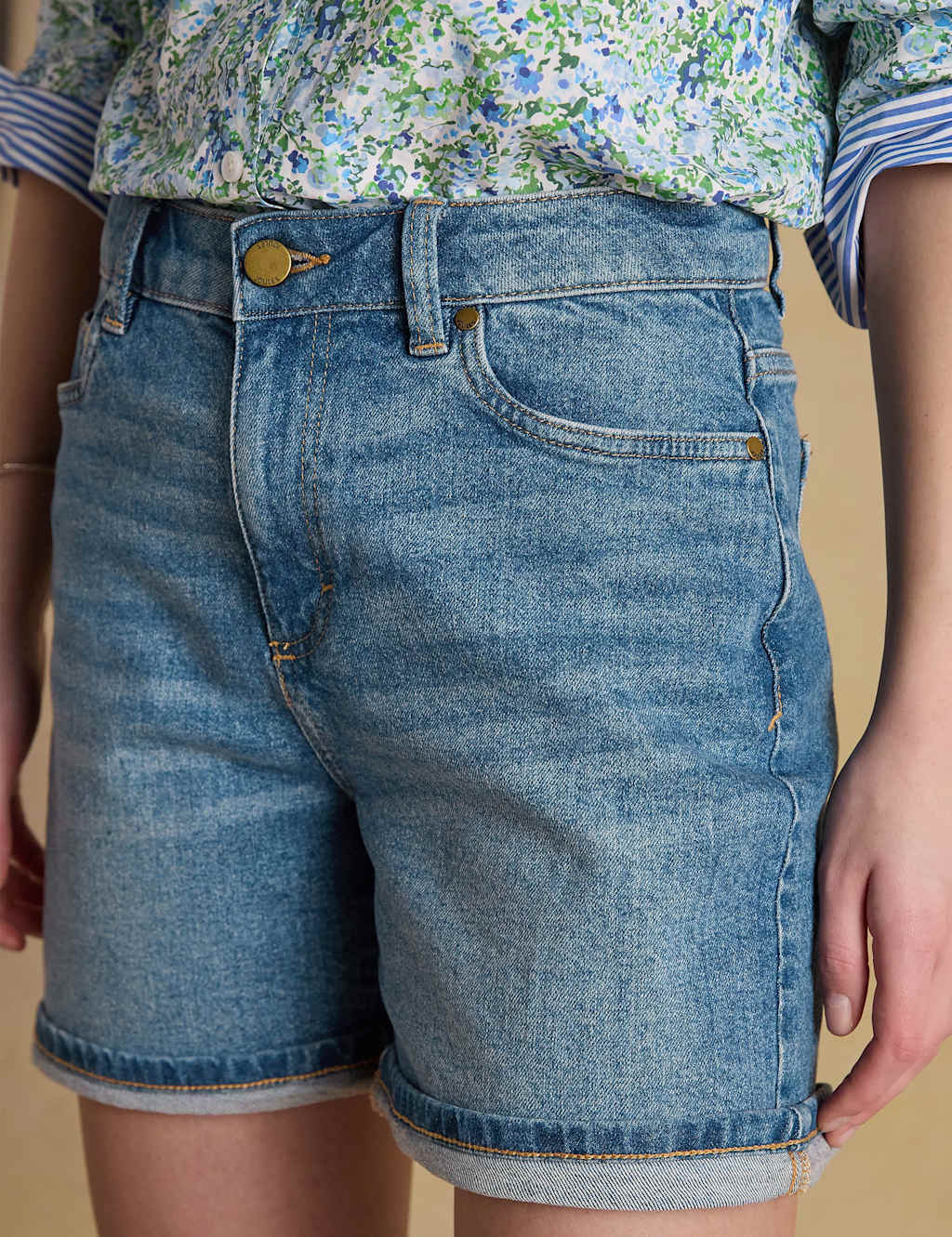 Joules Women's Denim Shorts - 16 - Blue Denim - Available at M&S